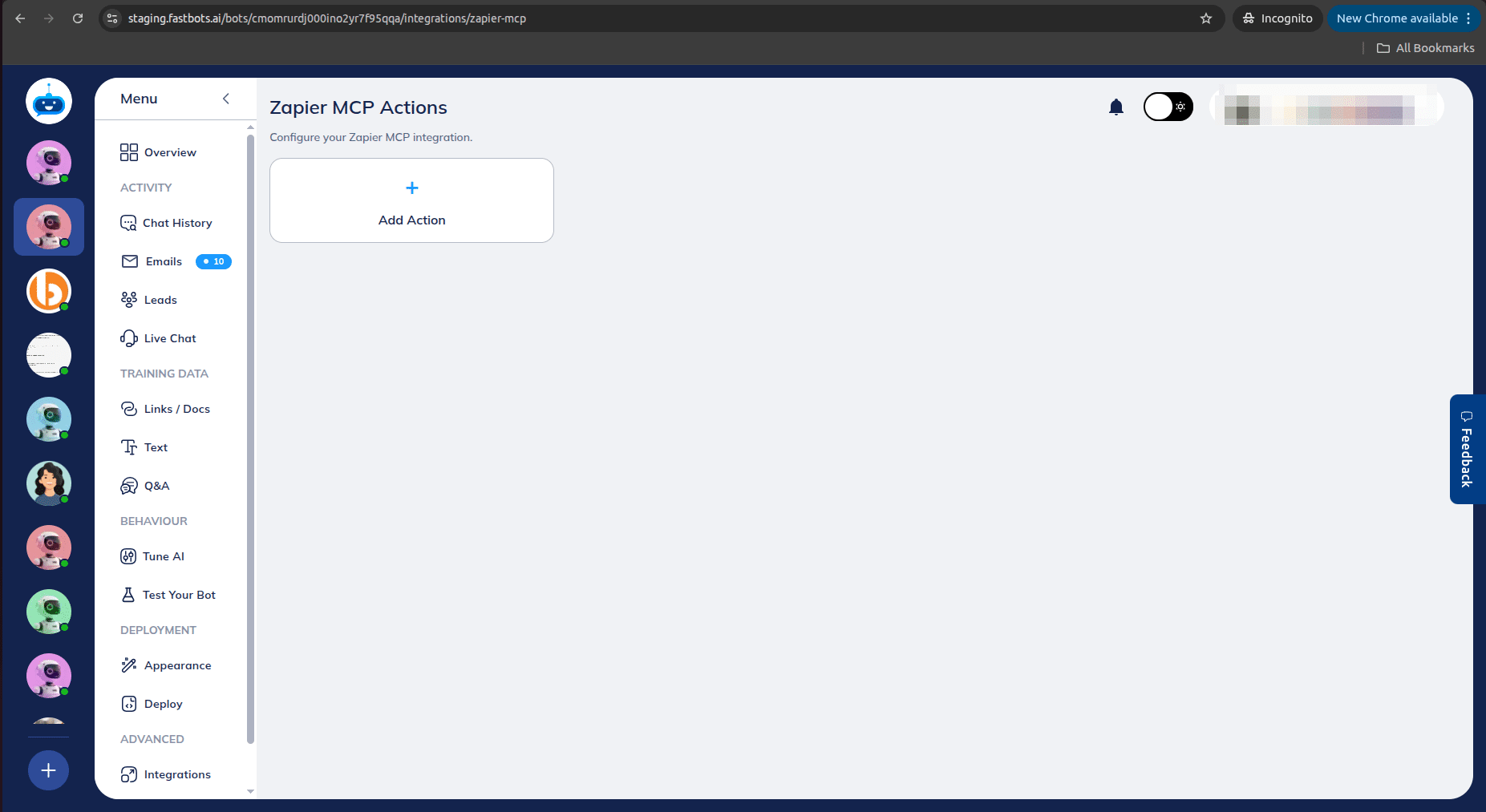 Click on "Add Action".