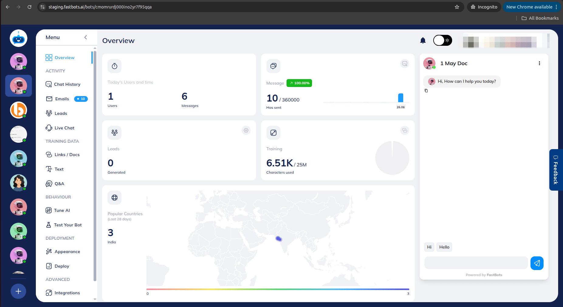 Click on "**Integrations**" option to open this page.