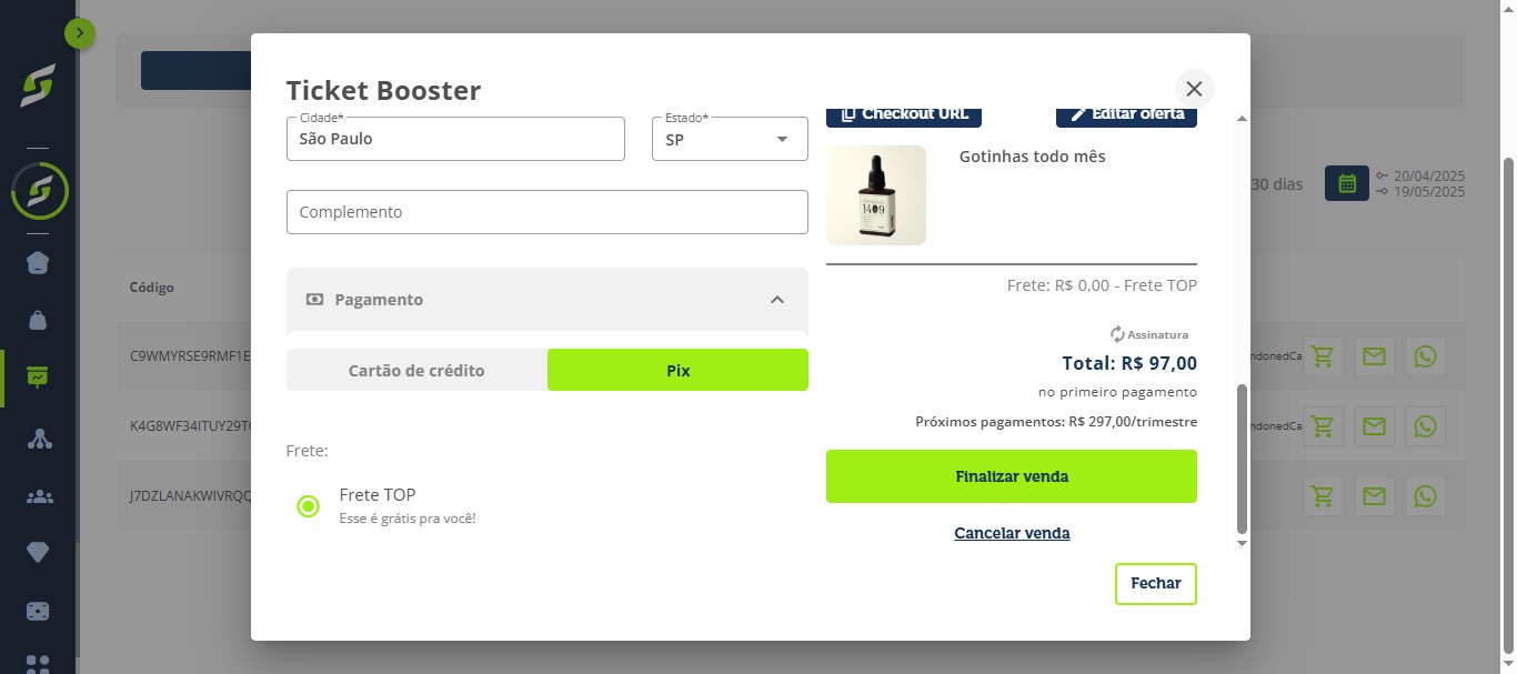 Algumas ofertas podem exibir benefícios, como **frete grátis**.