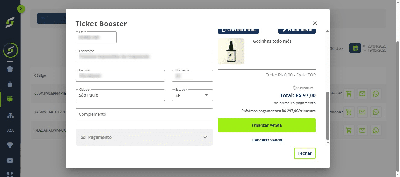 Confira os dados pessoais, de entrega e acesse **"Pagamento"**.