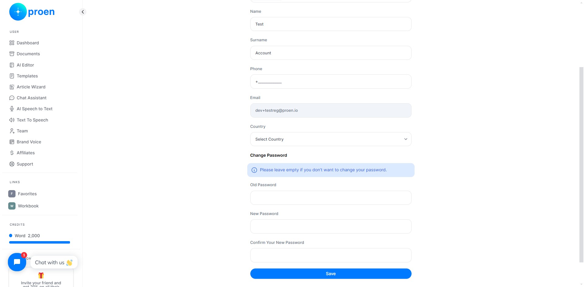 You can also change your password if you would like.