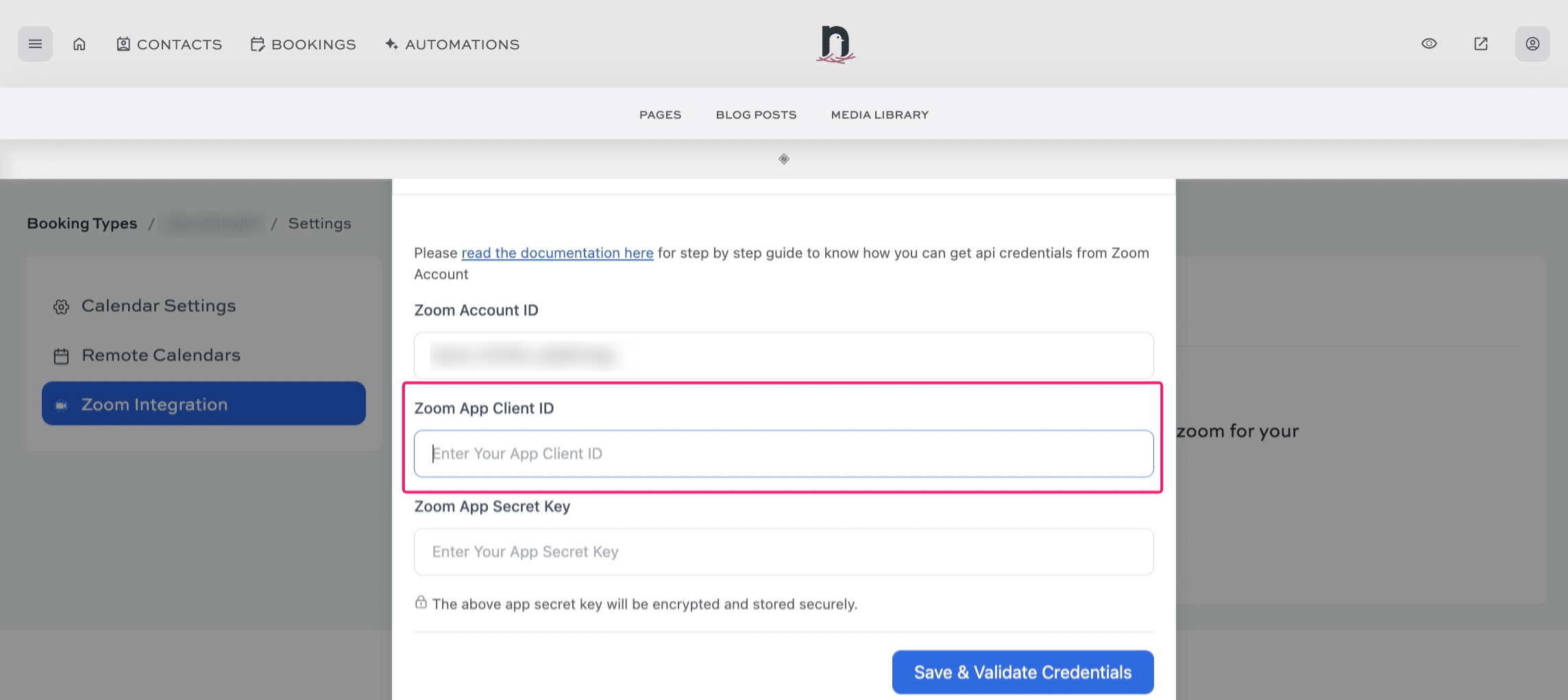 Enter your Zoom App Client ID