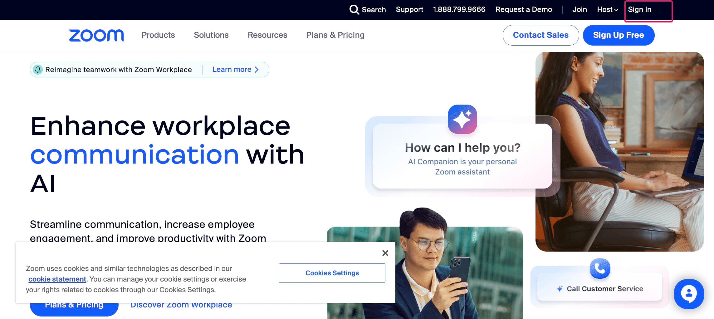 In a new browser tab, go to https://zoom.us/ and click on "Sign In"