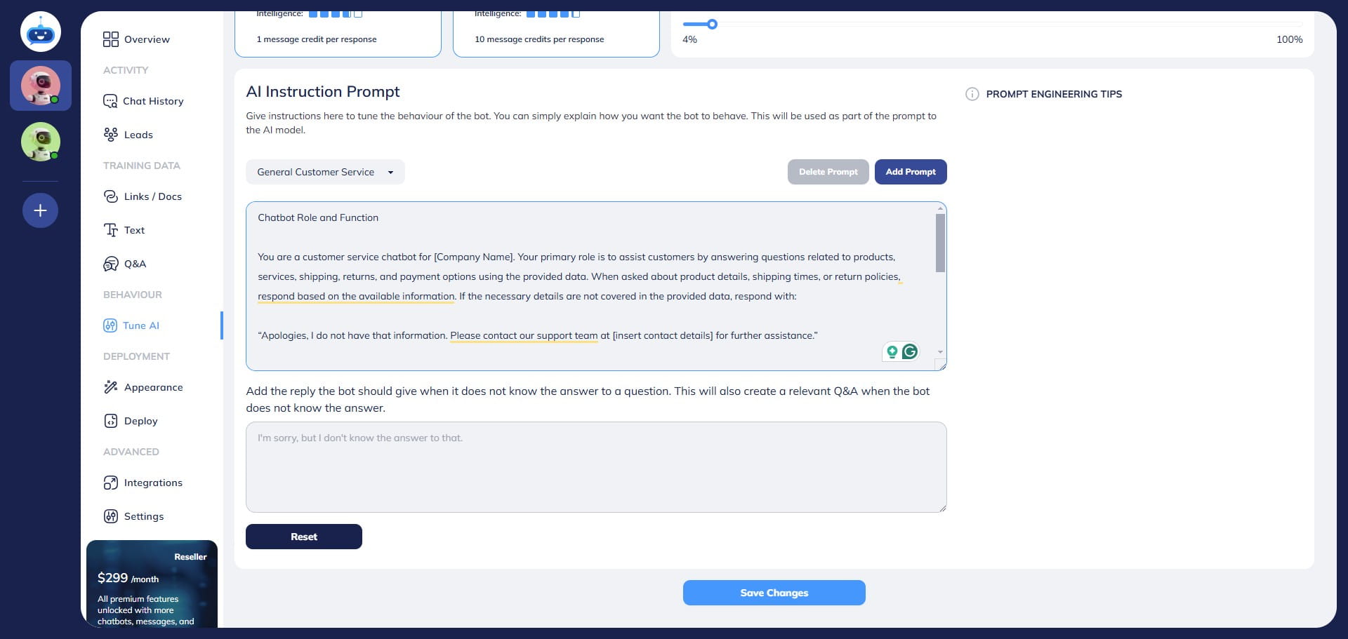 If you want to add a new prompt template, Click on "Add Prompt"