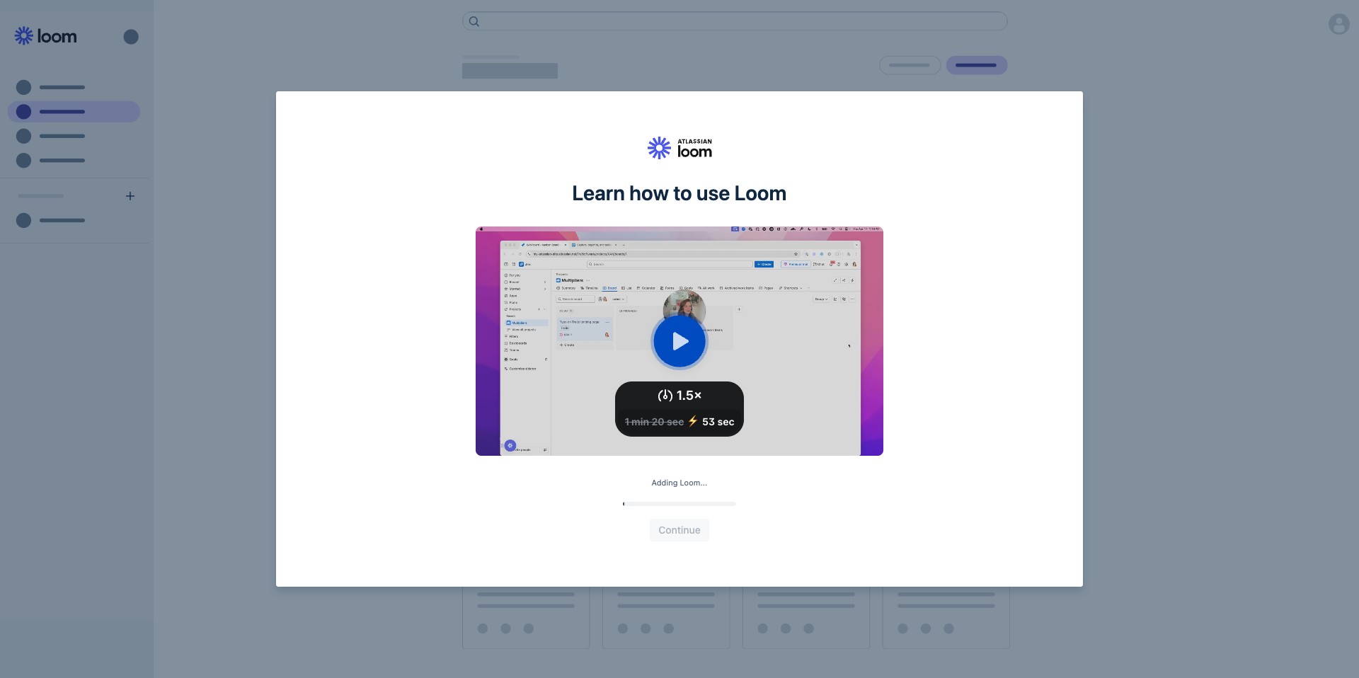It should begin creating your loom instance