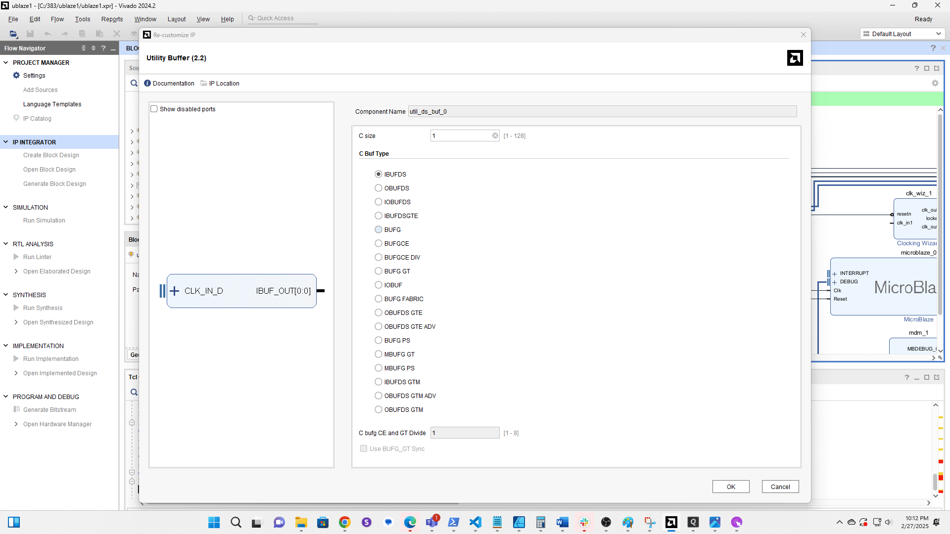 Change the type to BUFG