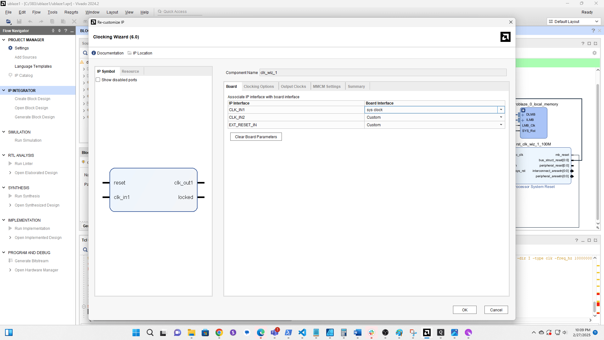 Set EXT RESET IN to reset