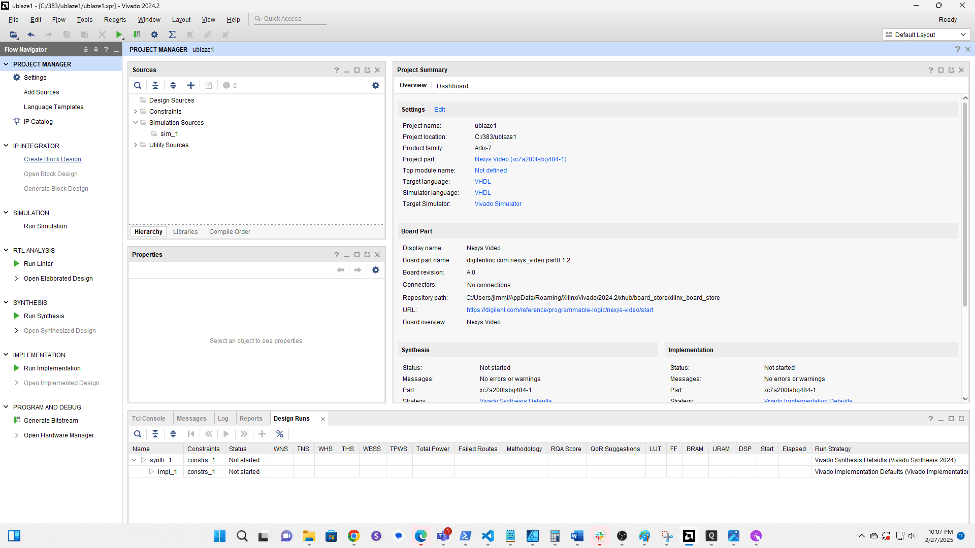 Click *Create Block Design*