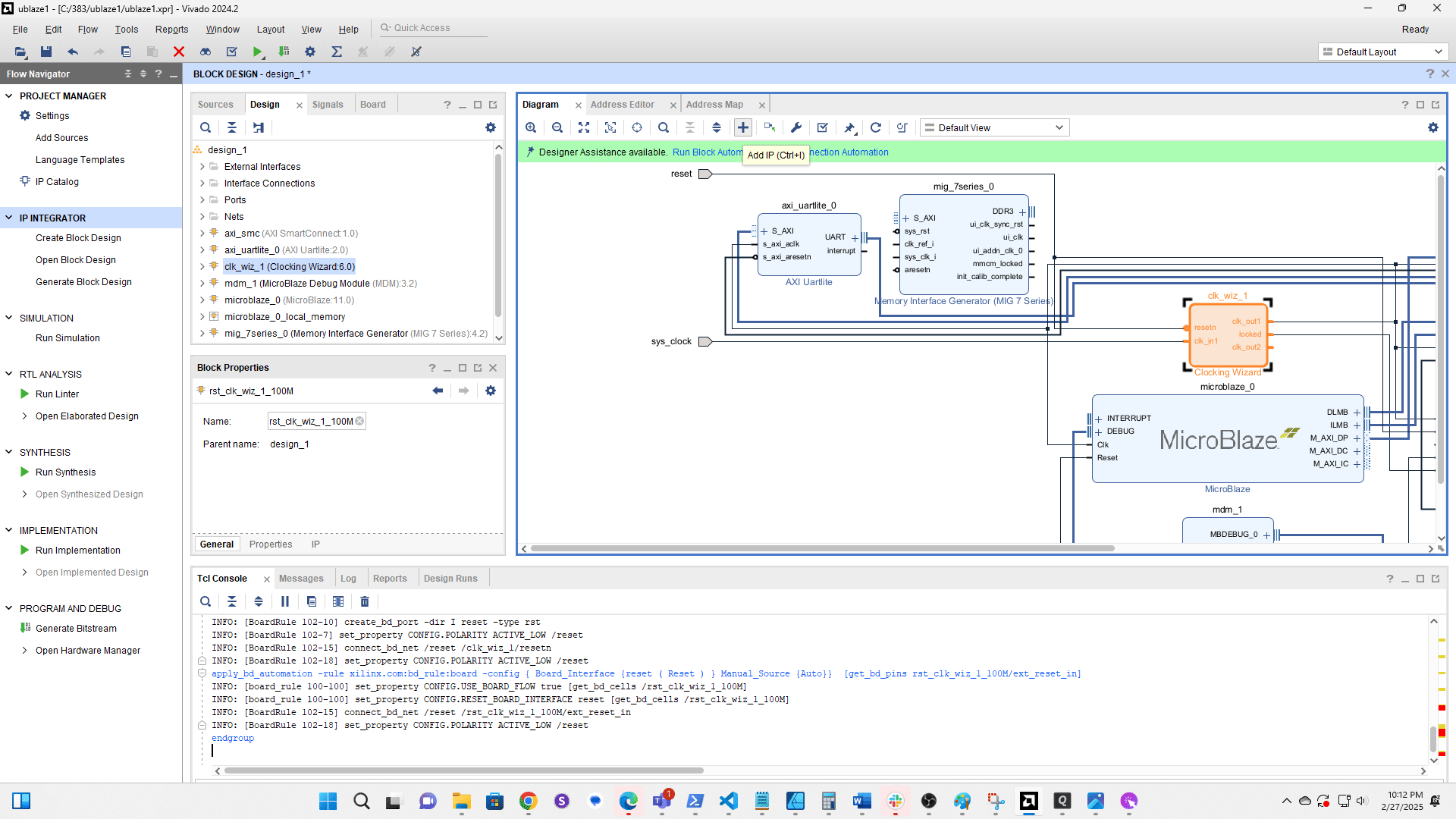 Click the + to add a new component