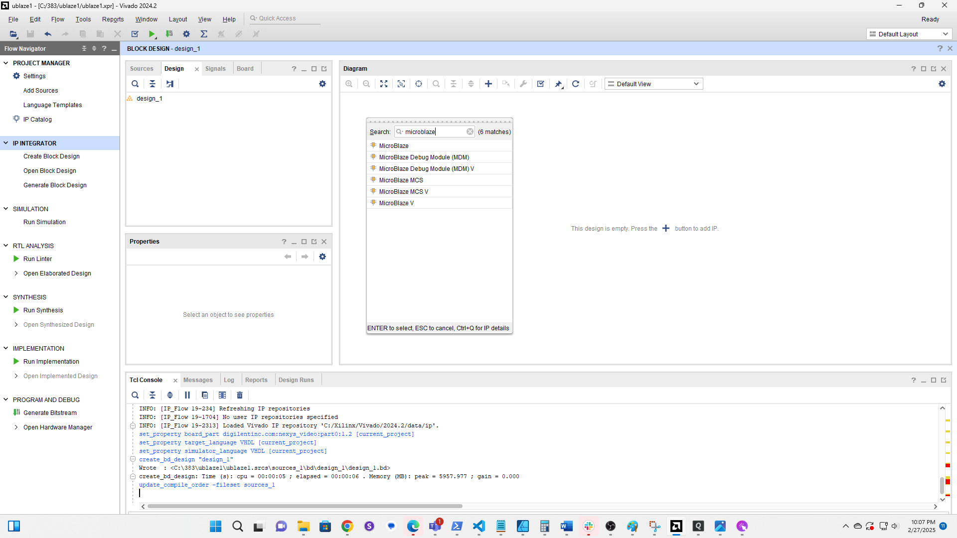 Search for Microblaze and double click it