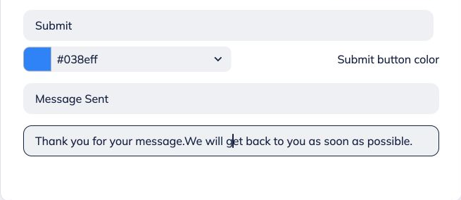 Scroll down and find the "Thank you message body" option.