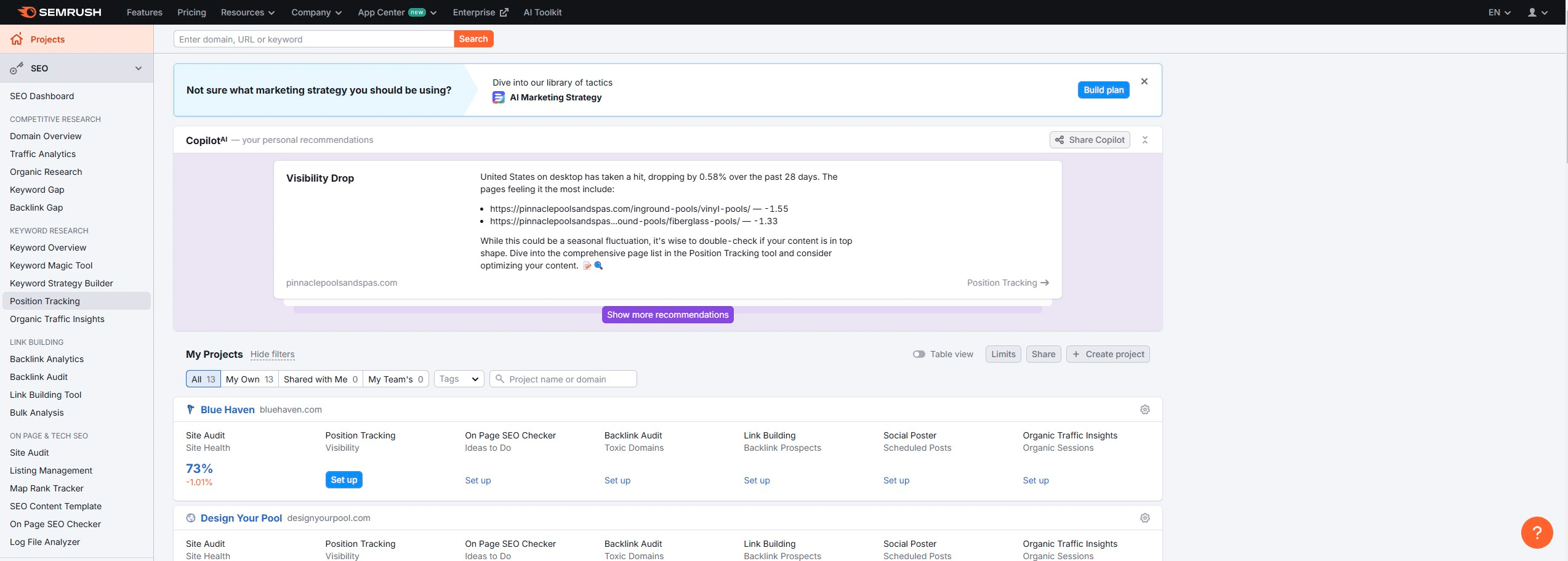 Click on "Position Tracking"