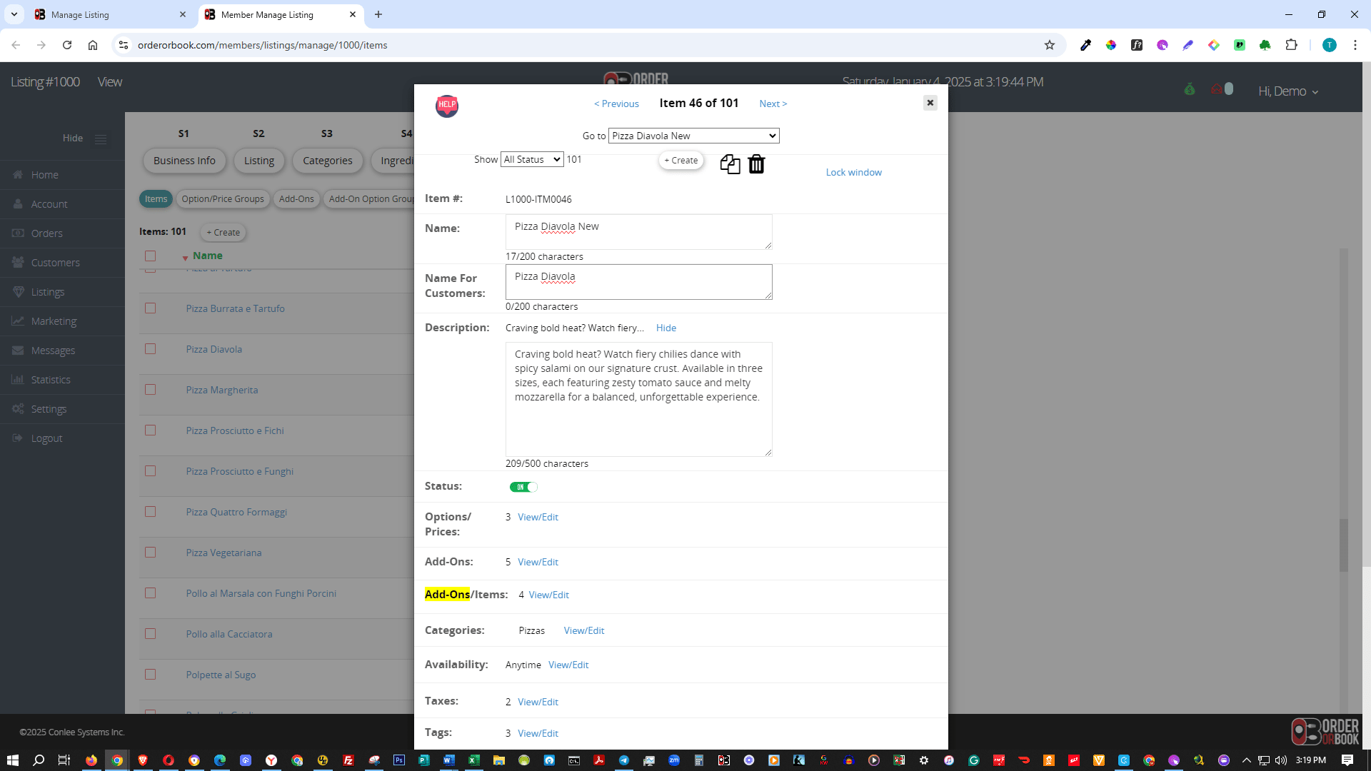 Edit the description.