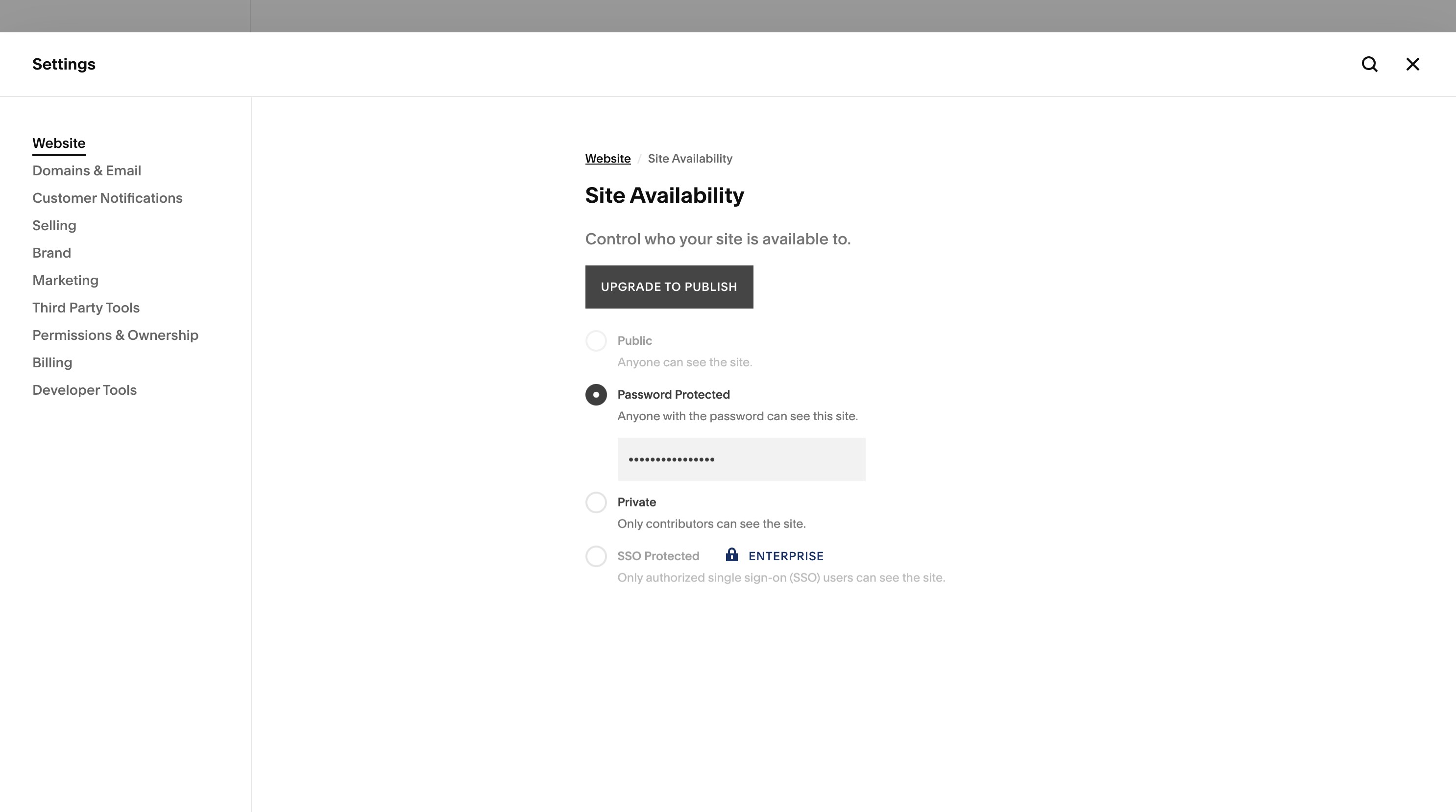 Click '**Upgrade to Publish'**.