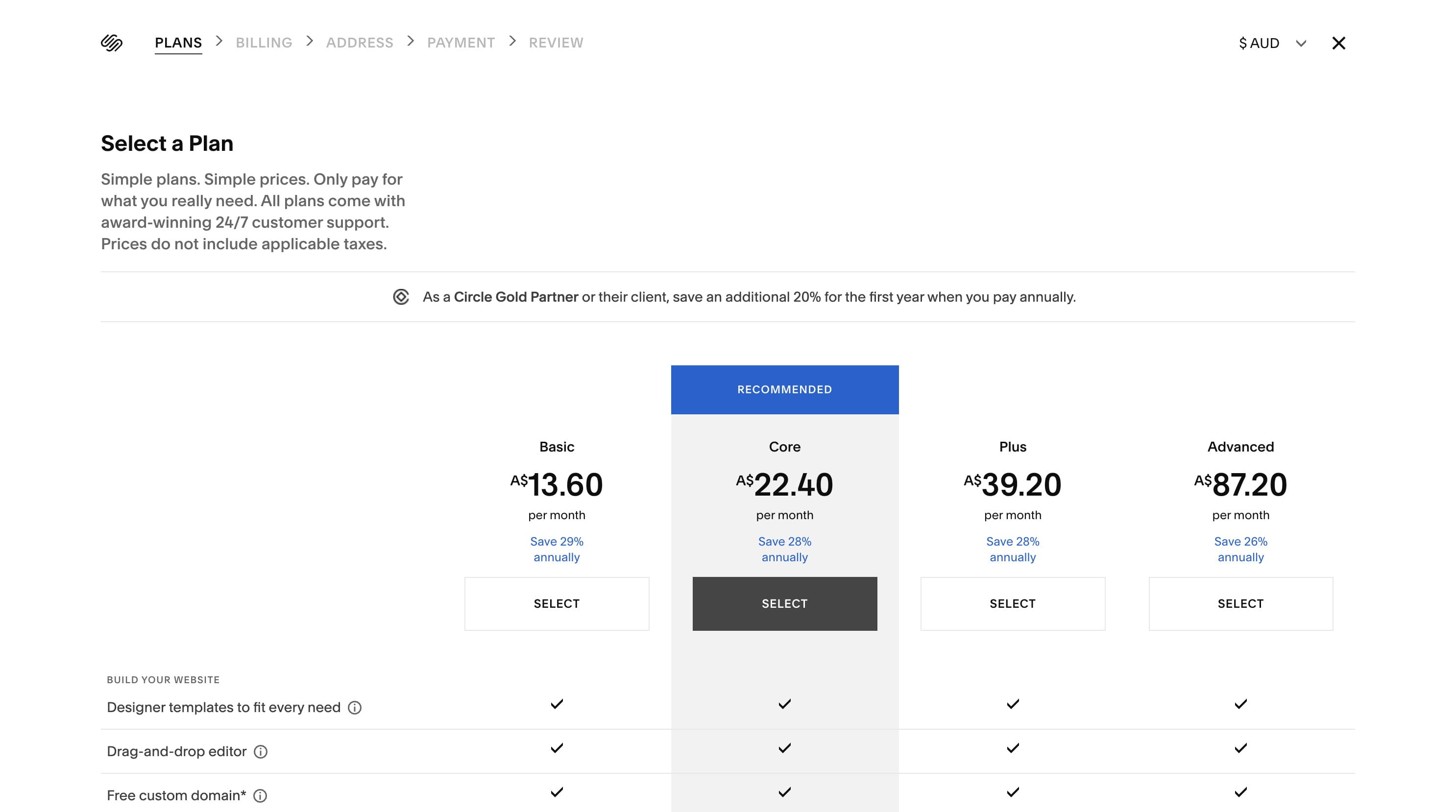 I recommend the '**Core Plan'** for most websites, as it includes everything you need without paying for features you don’t.
