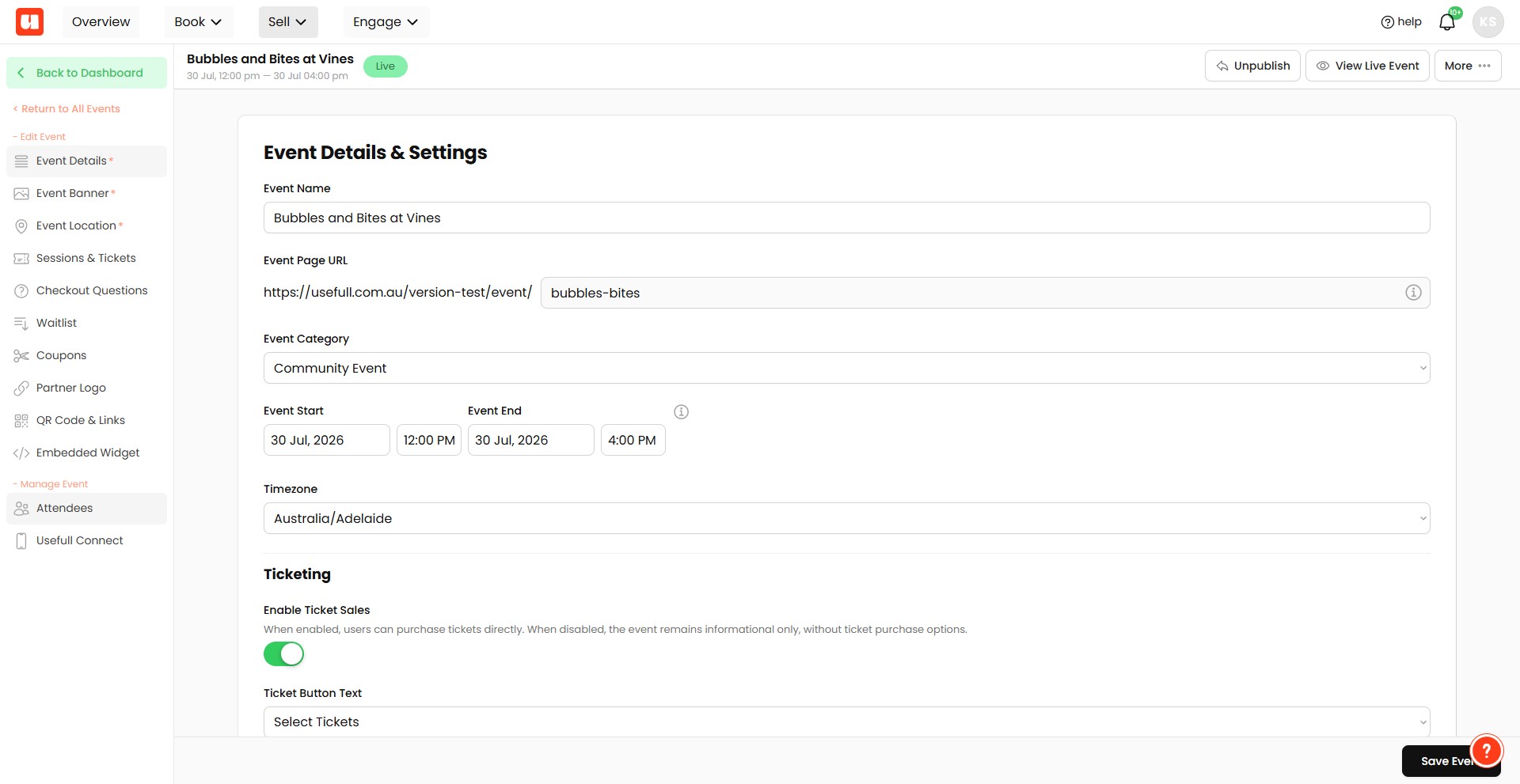 To see how your referral codes are performing, go to your Event **Attendees** Dashboard.