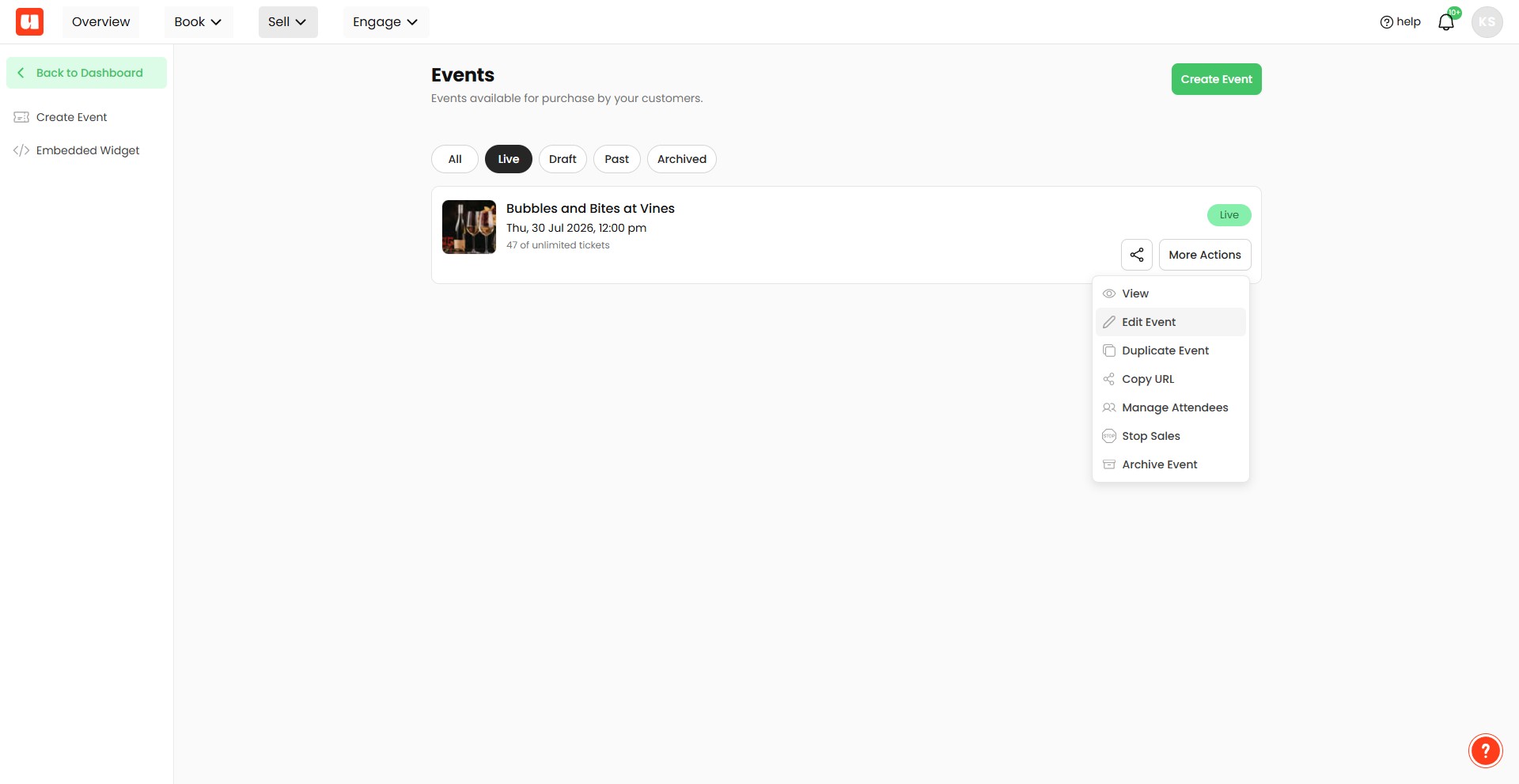 From your event dashboard, navigate to **Event Settings**.
