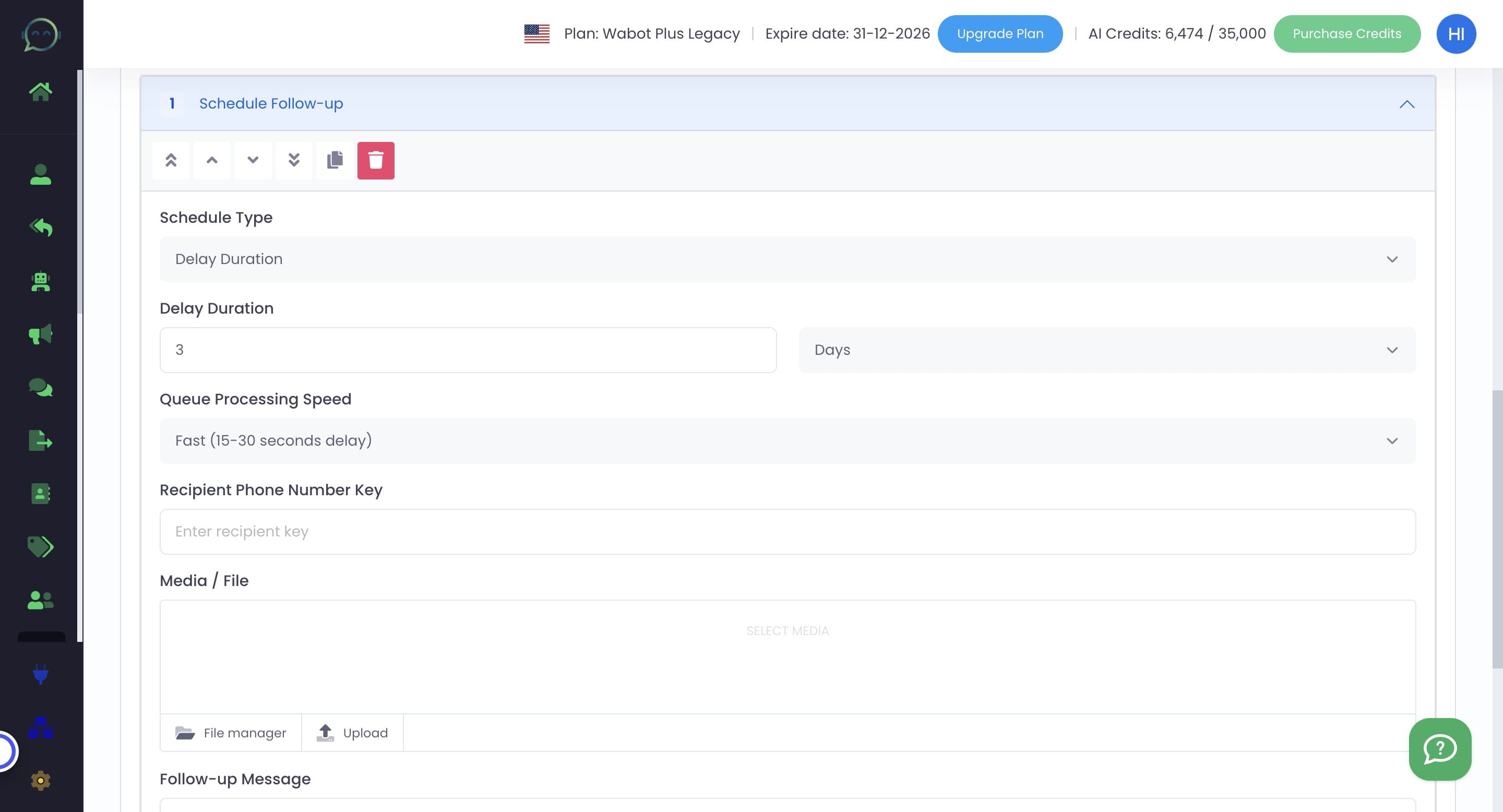 Click on "Fast (15-30 seconds delay)" or choose the speed depending on your preferences