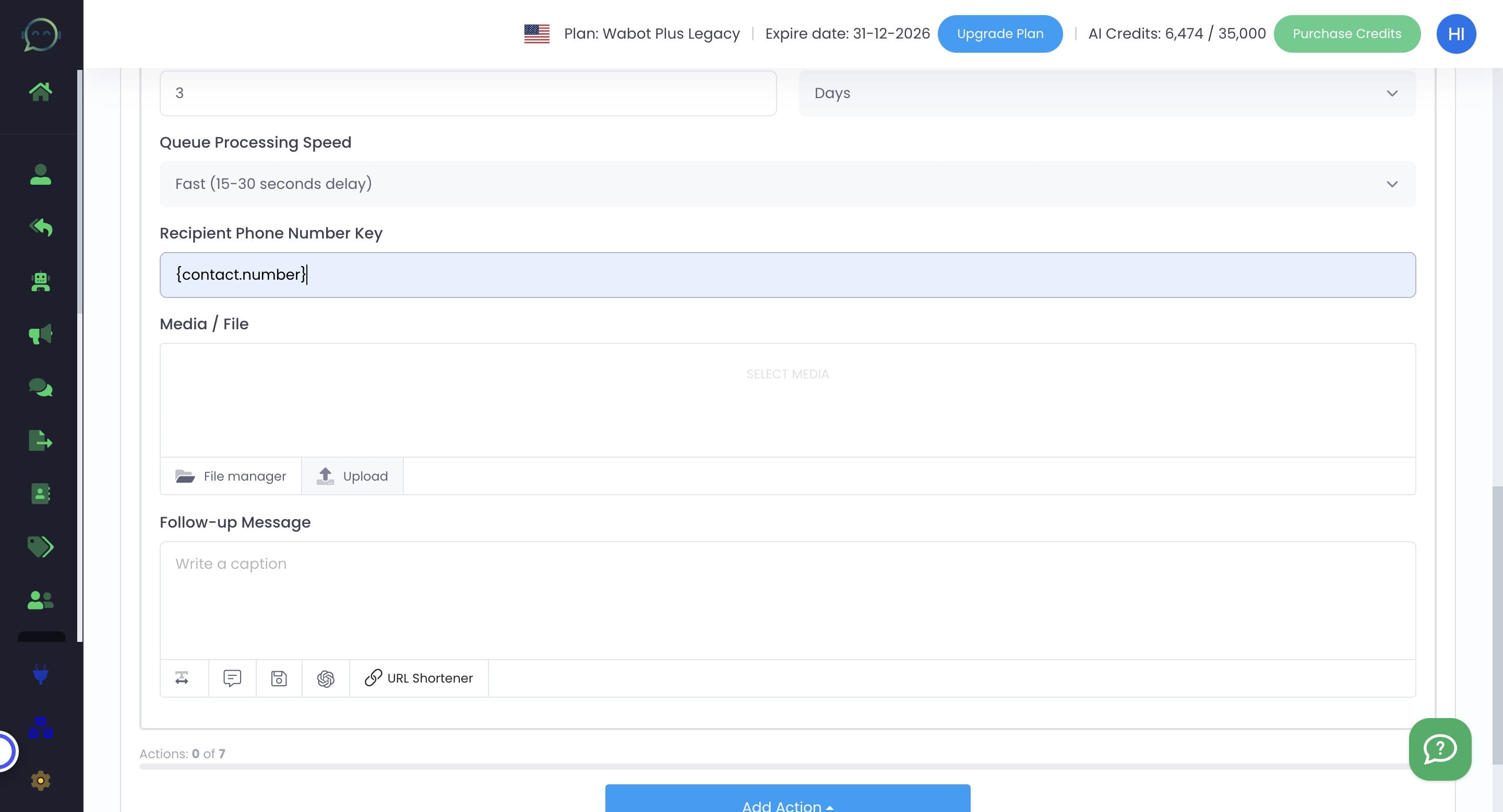 Click this icon to upload media if needed