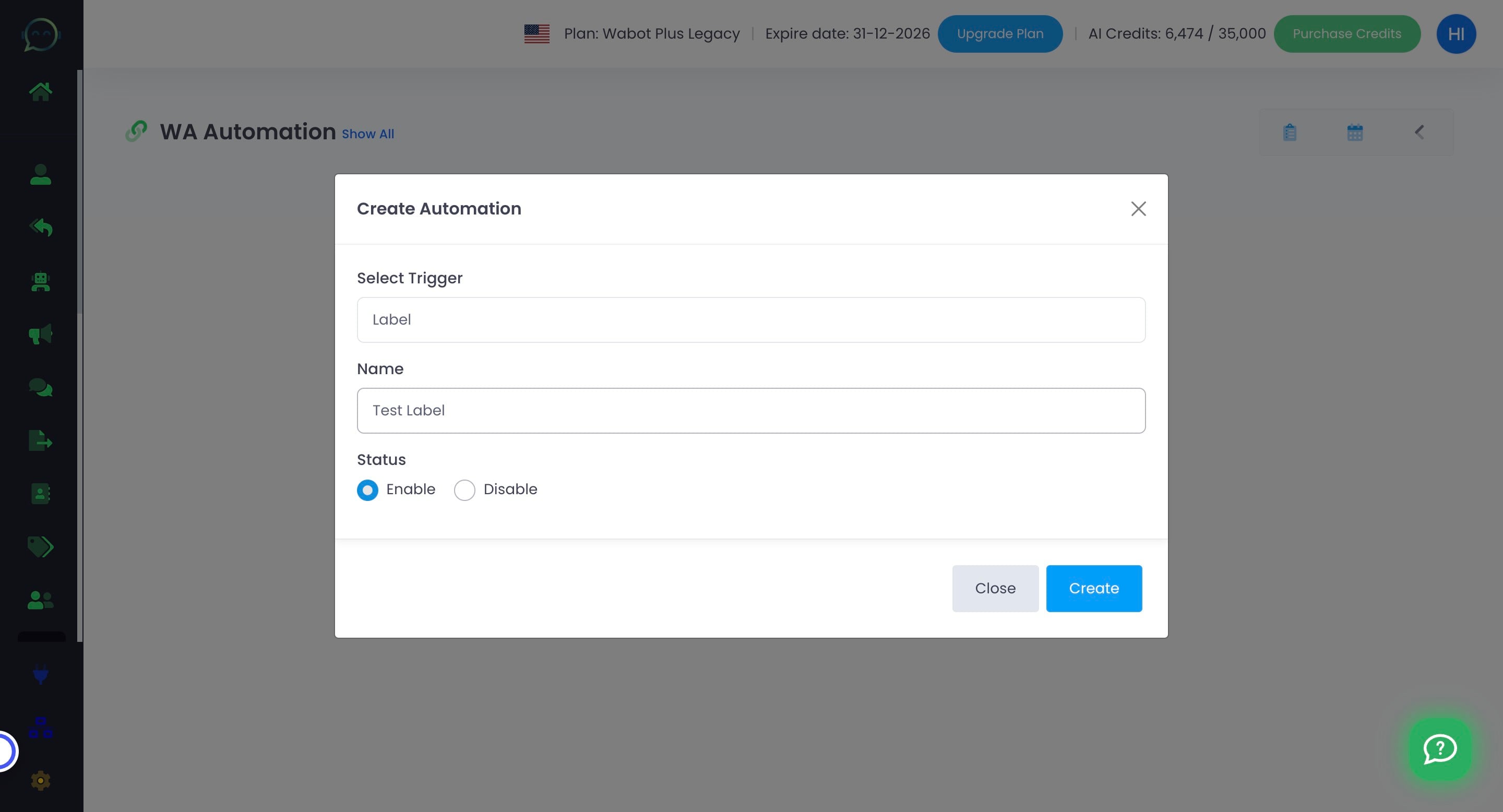 Enable the automation