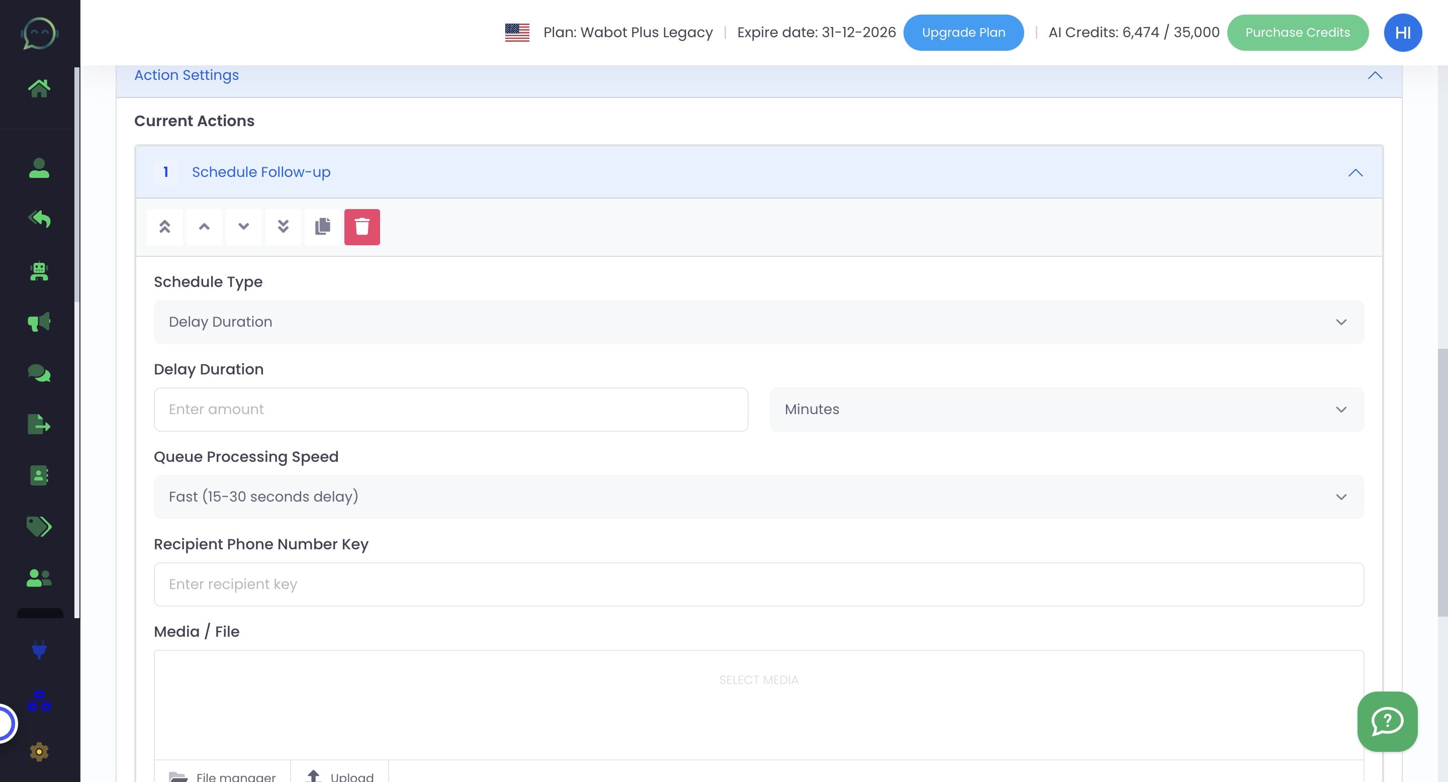 Click on "Delay Duration"