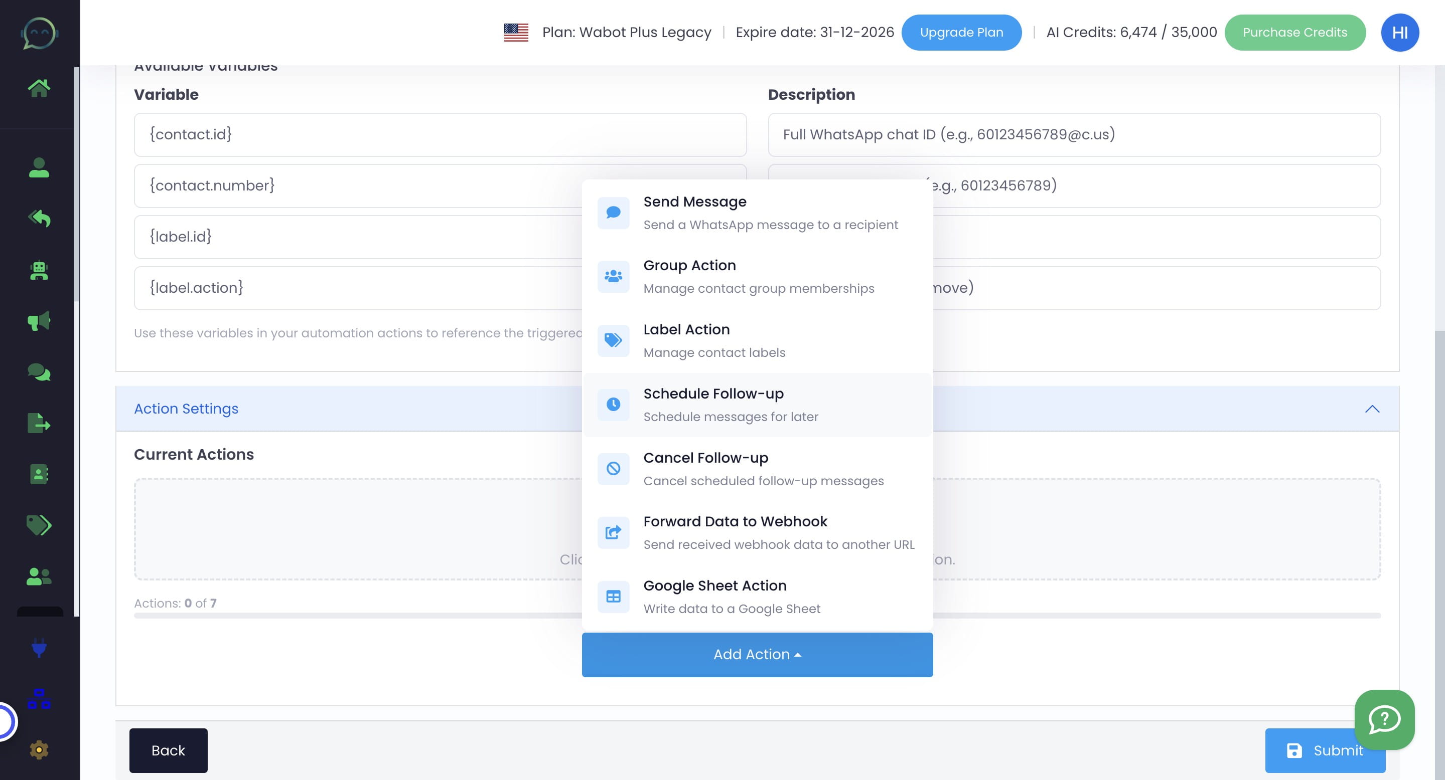 Click on "Schedule Follow-up" or any action based on your preferred flow