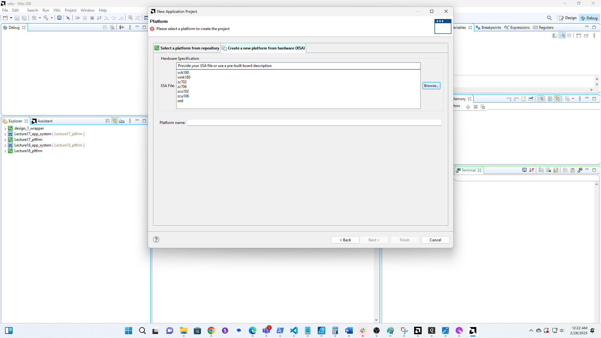 Browse and find the hardware you exported.