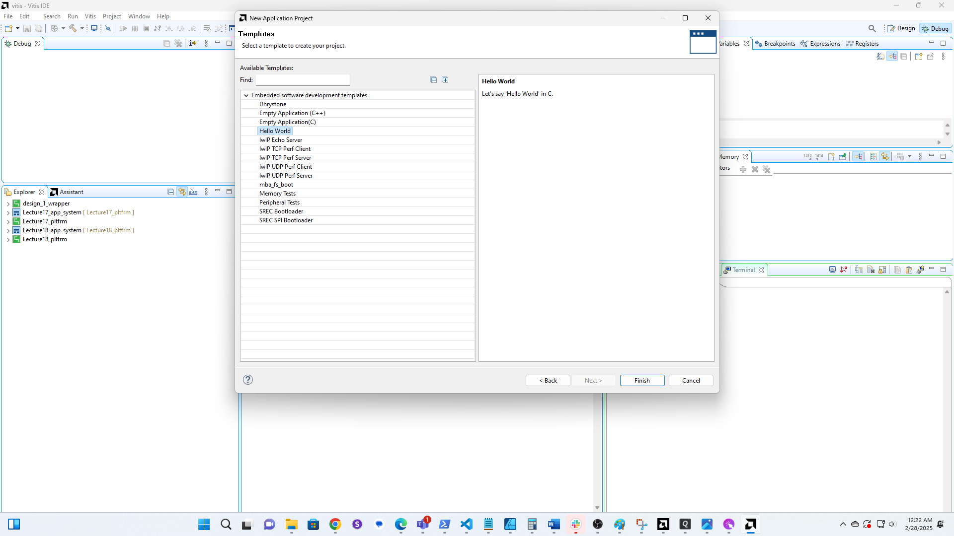 Open the Hello World Example