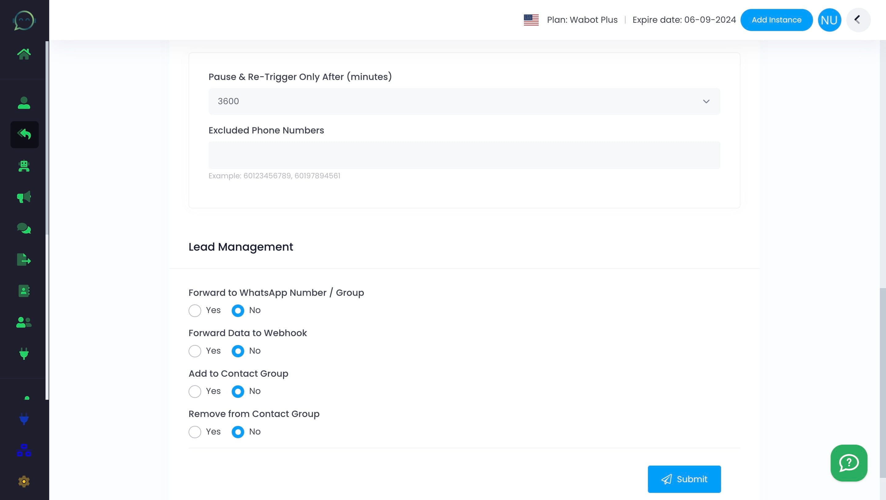 Don't forget to click "Submit" and your default reply is good to go!