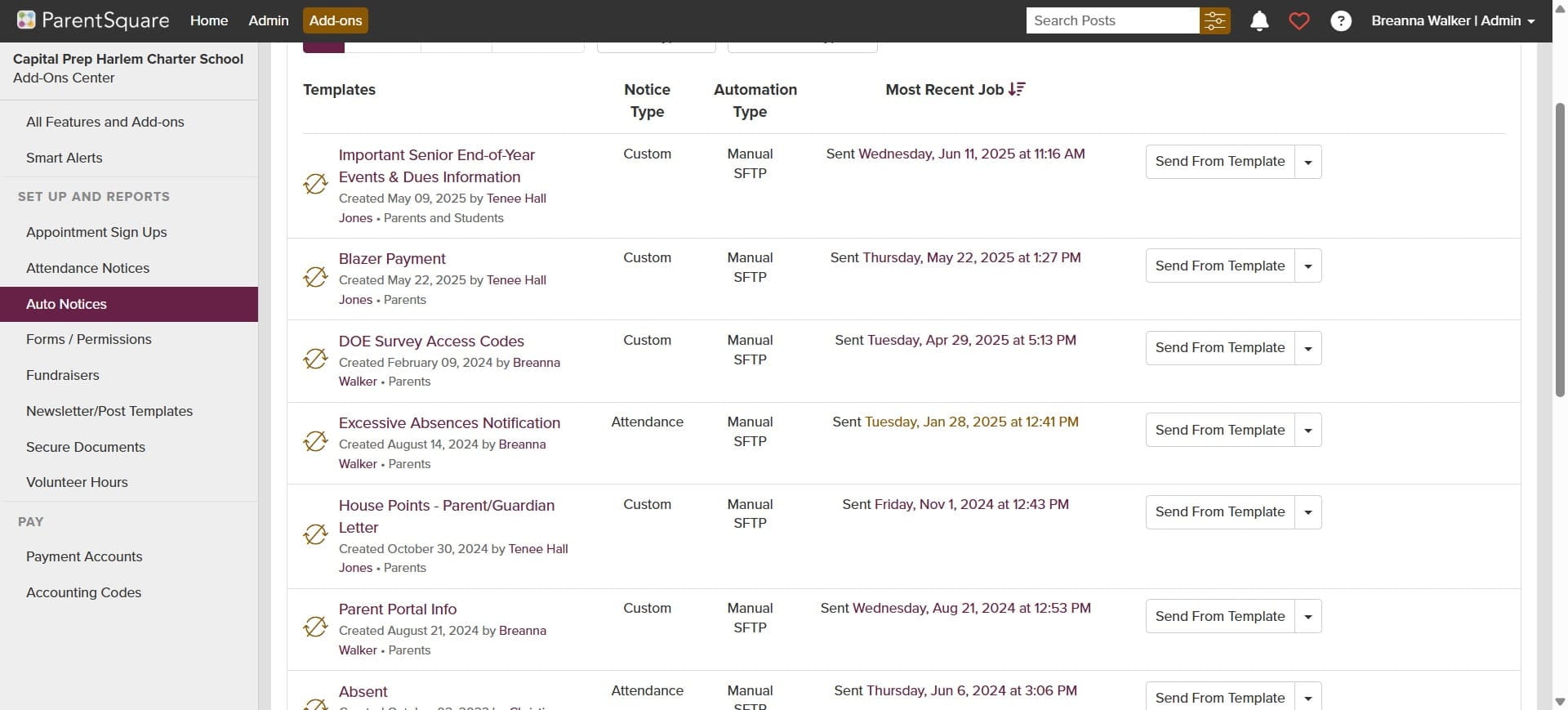 Click on the last job sent under "Most Recent Job"