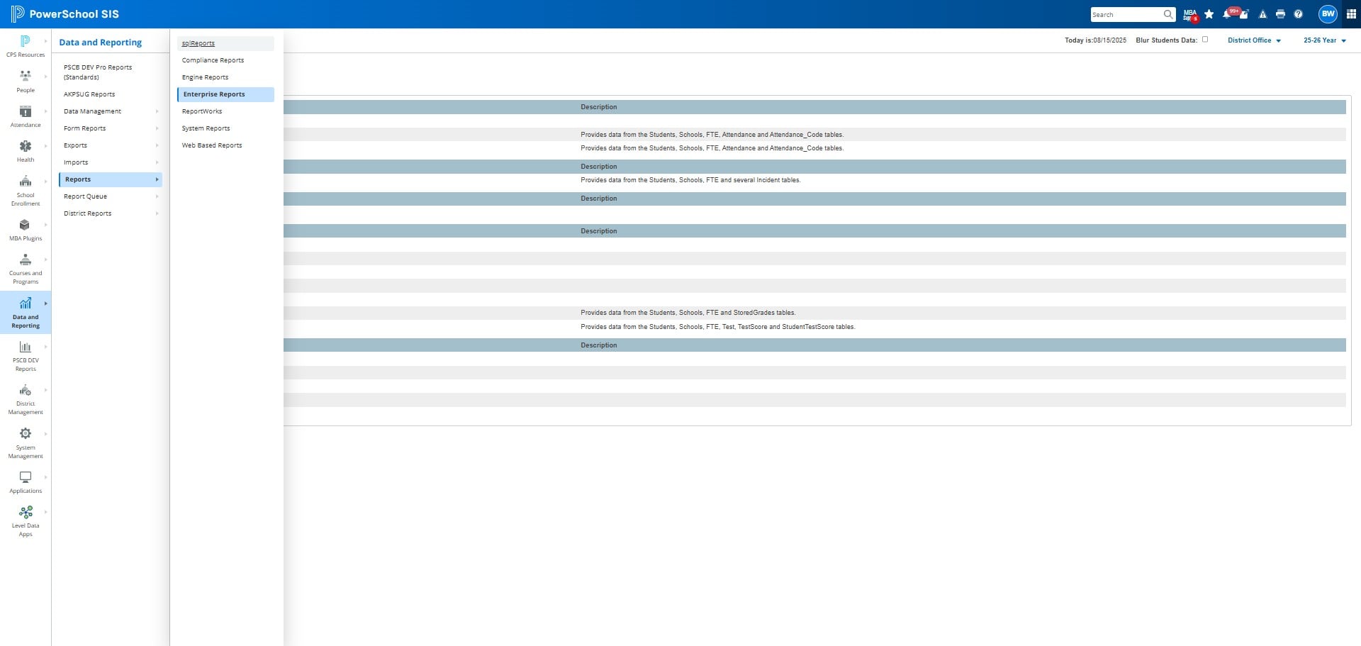 Click on "sqlReports"
