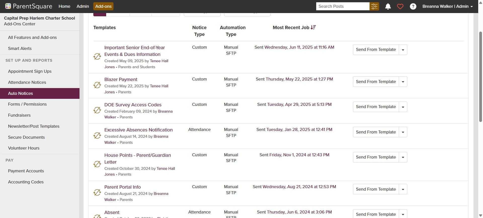 Look for the Excessive Absences Notification Template.