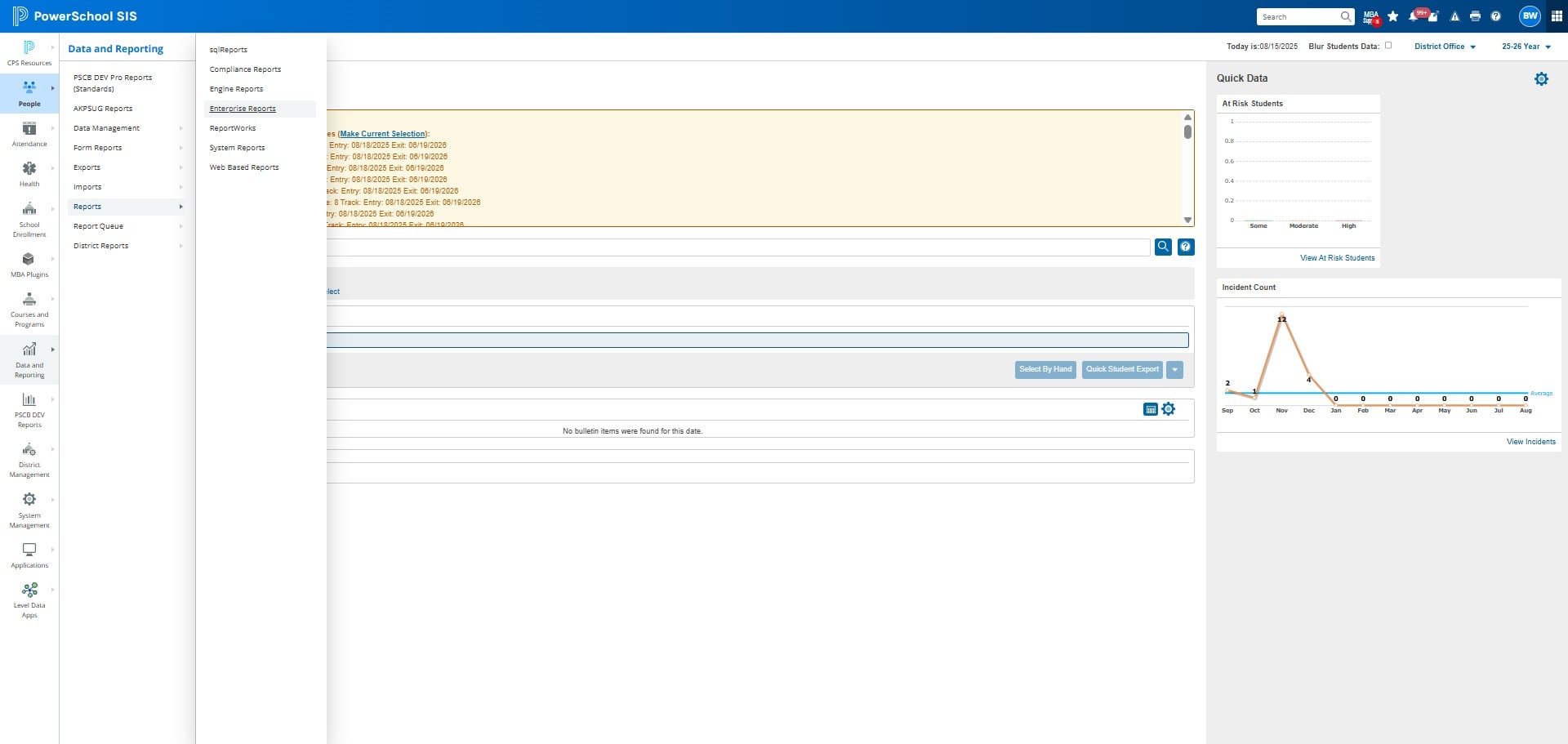 Click on "Enterprise Reports"