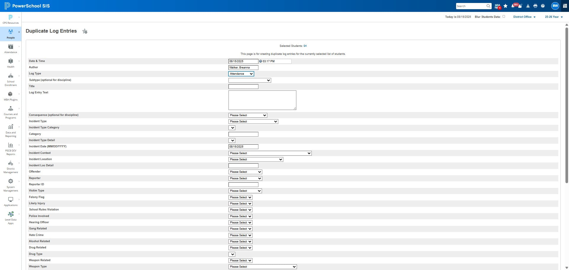 Select PSM ParentSquare Message for Subtype
