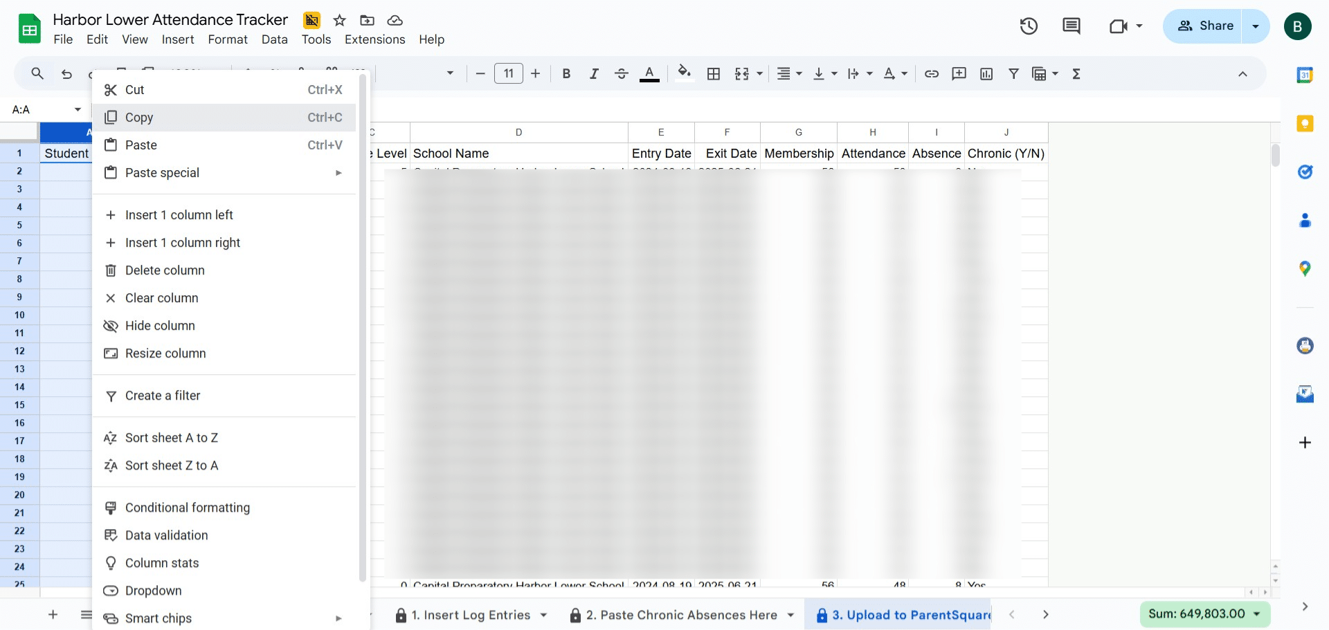 Copy Column A
