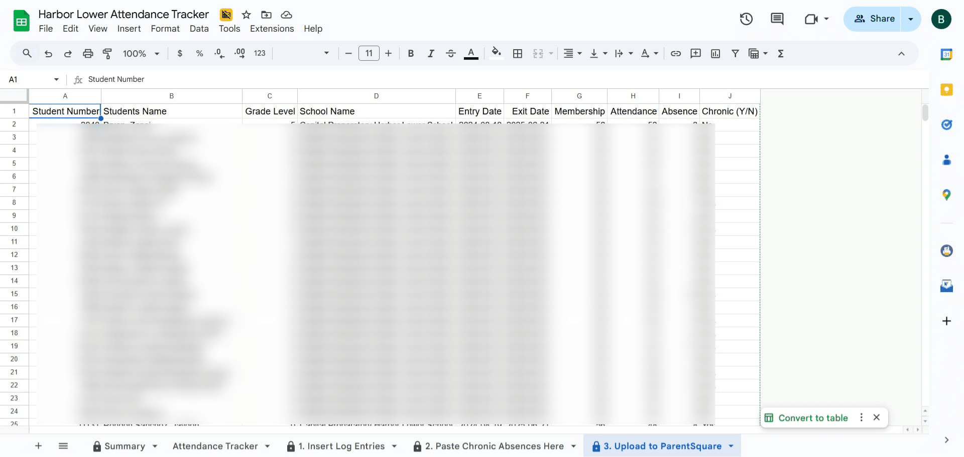 Click on the tab called "3. Upload to ParentSquare"