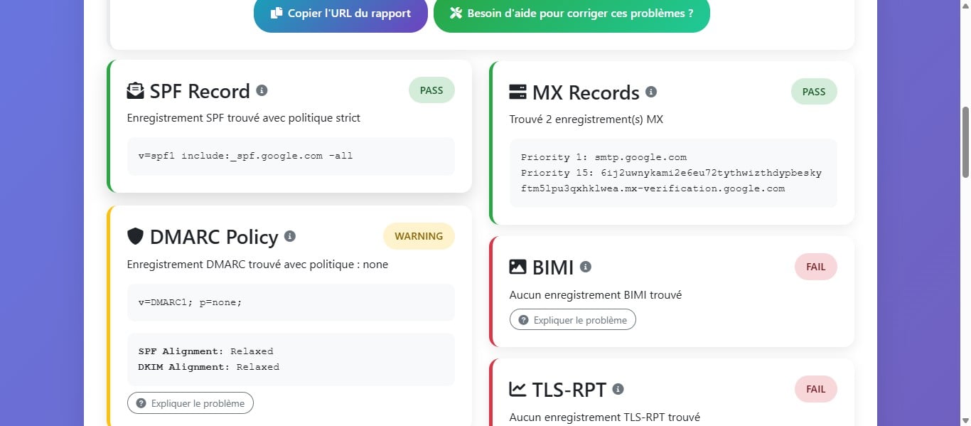 SPF (Sender Policy Framework) est un mécanisme de sécurité qui permet de définir les serveurs autorisés à envoyer des emails au nom de ton domaine.  Le fait que le test SPF ait été marqué comme PASS signifie que le domaine heyalfred.be a un enregistrement SPF valide et correctement configuré.