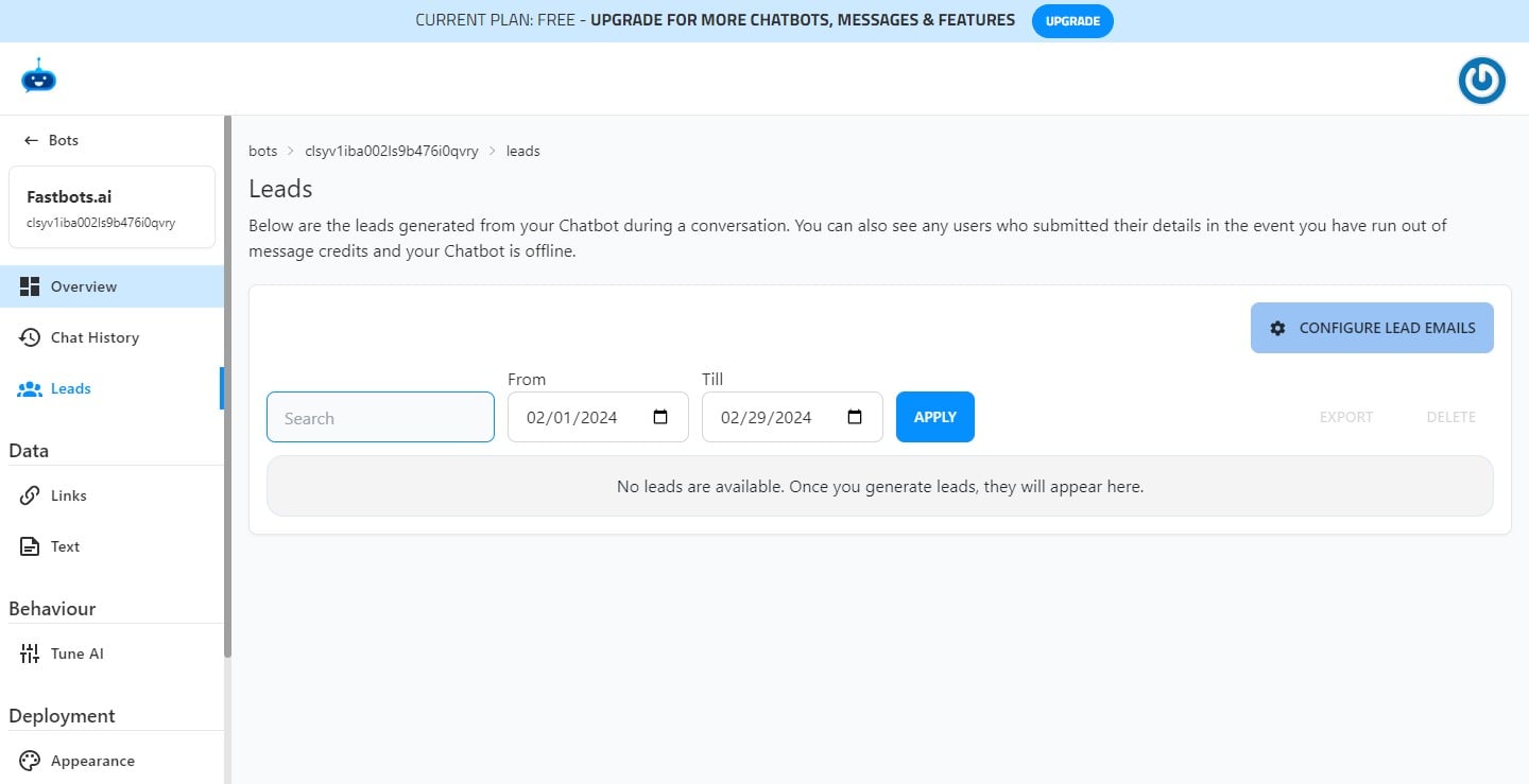 You have successfully configured your emails. The next step is to send a test lead to make sure that your lead collection form is sending leads to your emails. So click on "Overview"