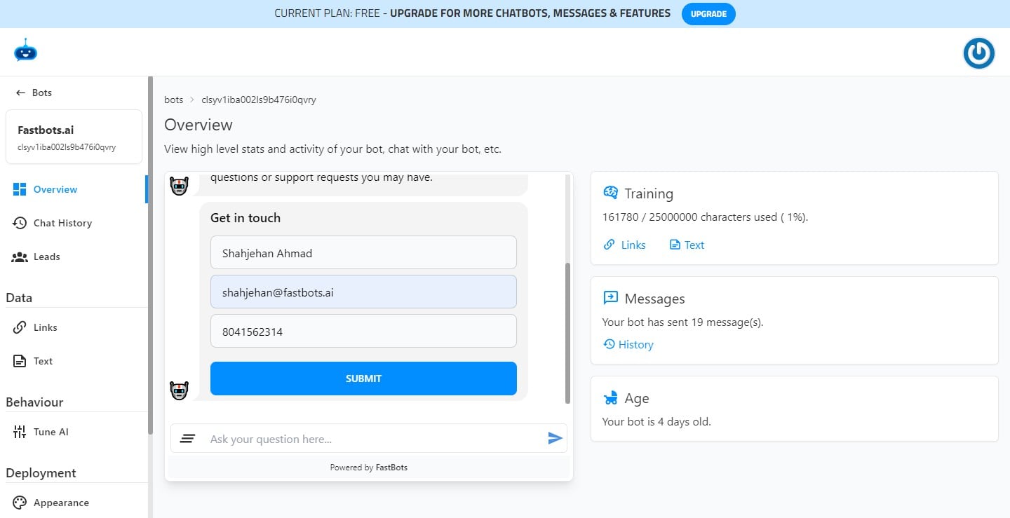 Enter the details and click on "Submit" and it should send the lead to your configured email.
