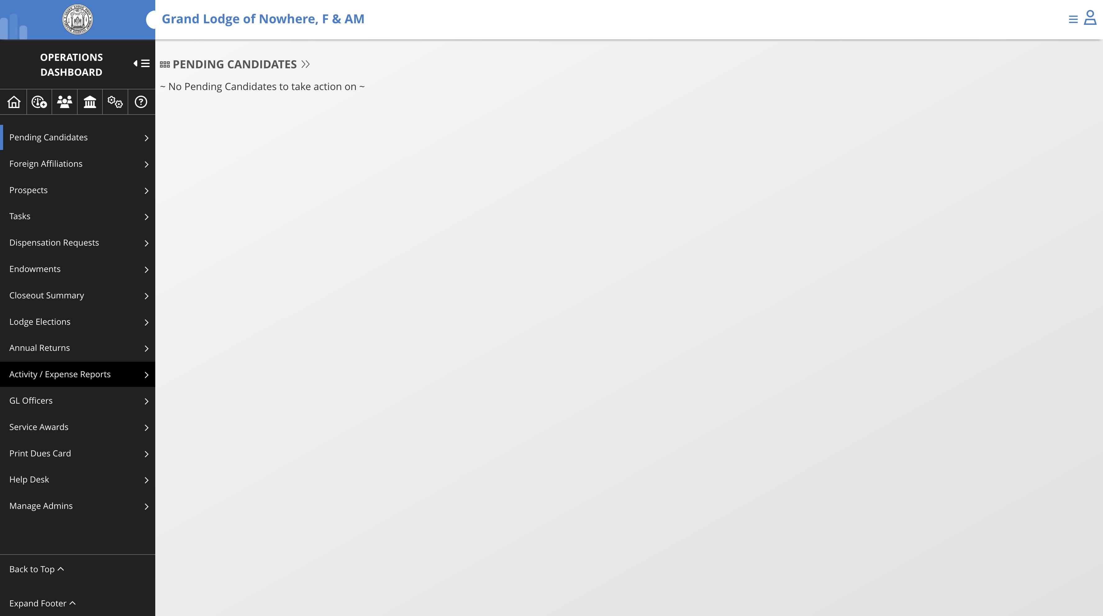 Click on "Activity / Expense Reports"