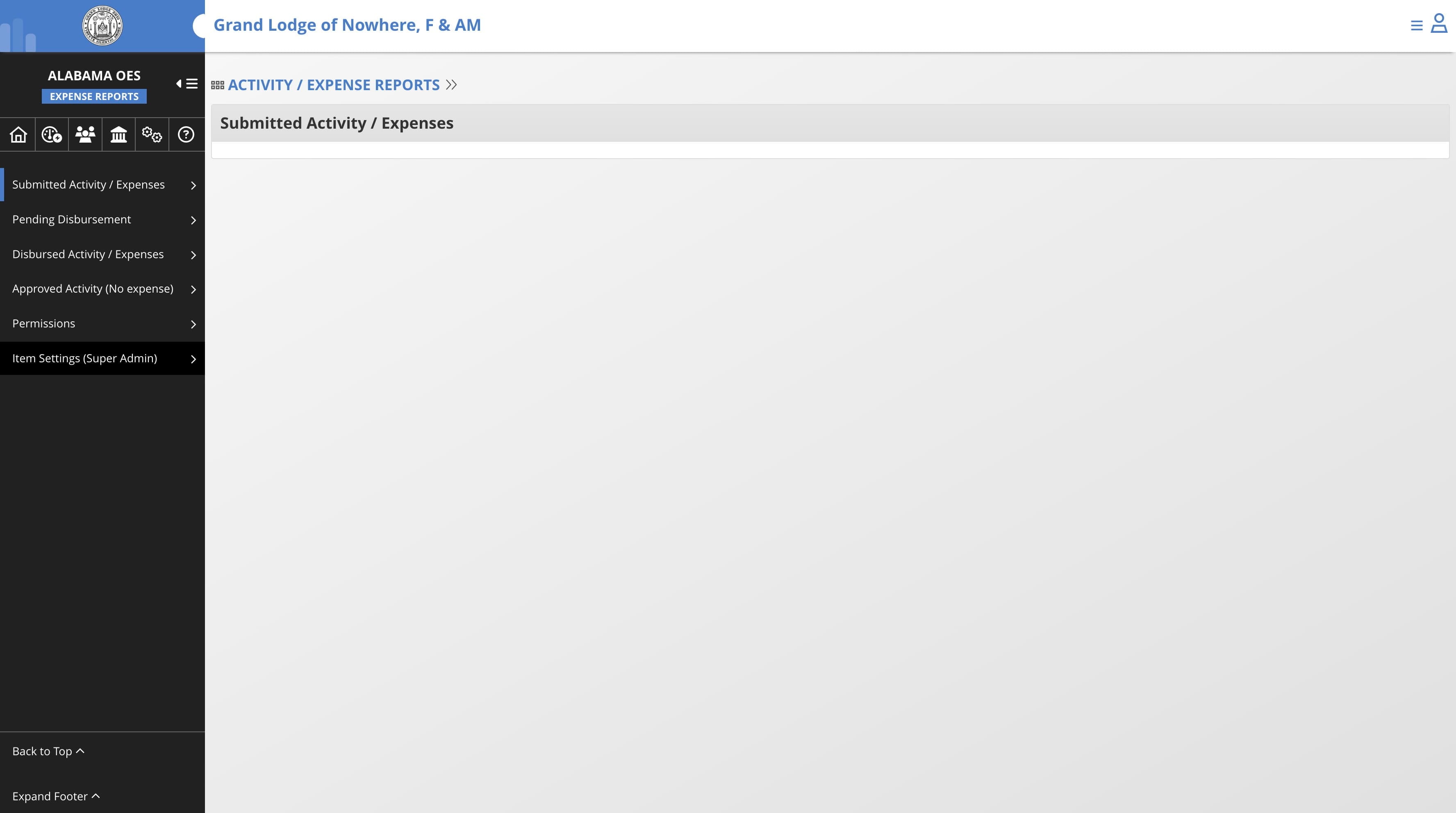 To configure the reimbursement items, Click on "Item Settings (Super Admin)"