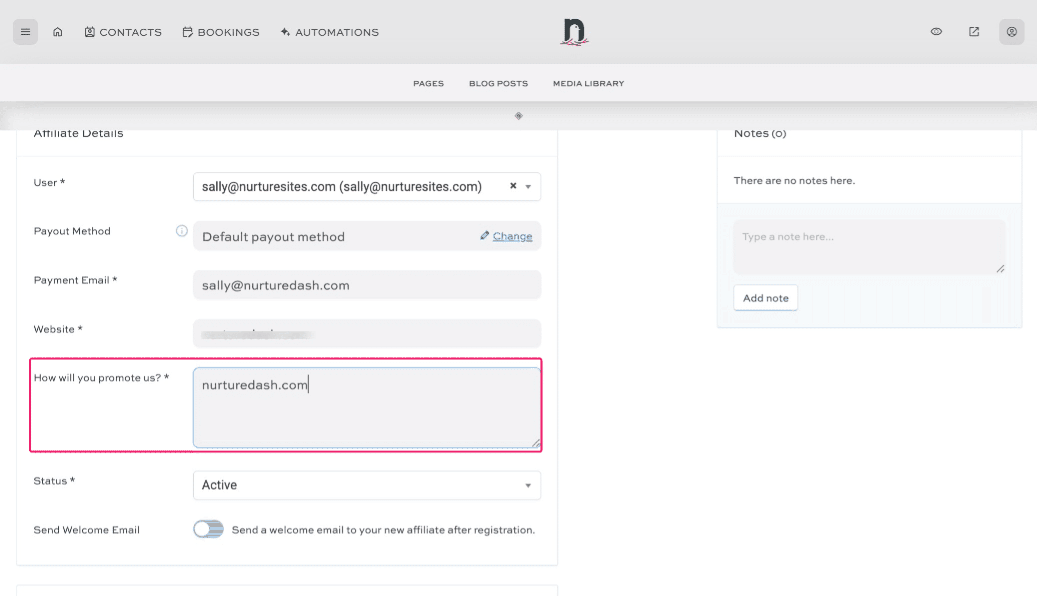 Enter something in the 'How will you promote us?' box.