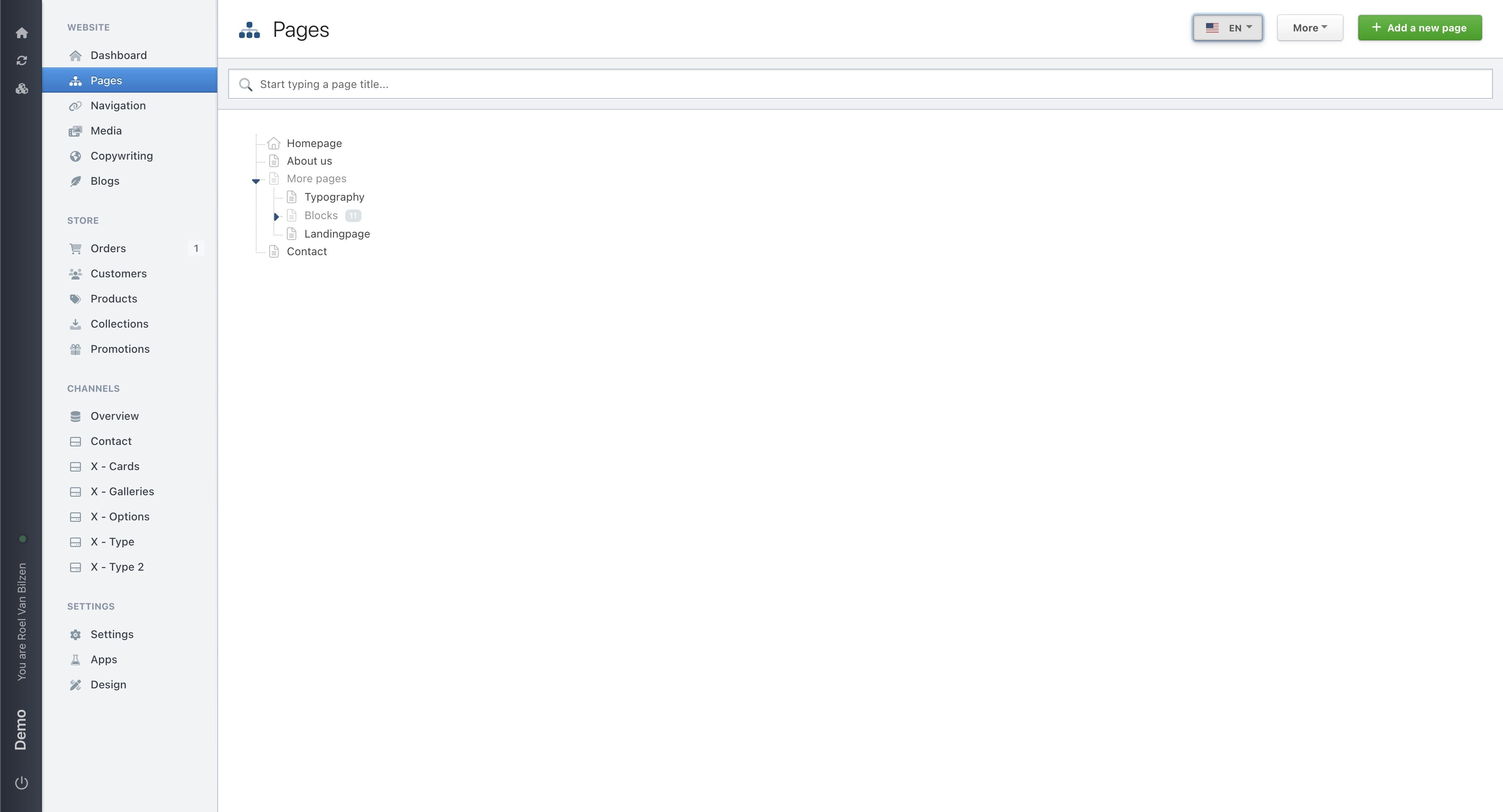 This is visible with a flag and abbreviation of the language. With the dropdown you can change the language