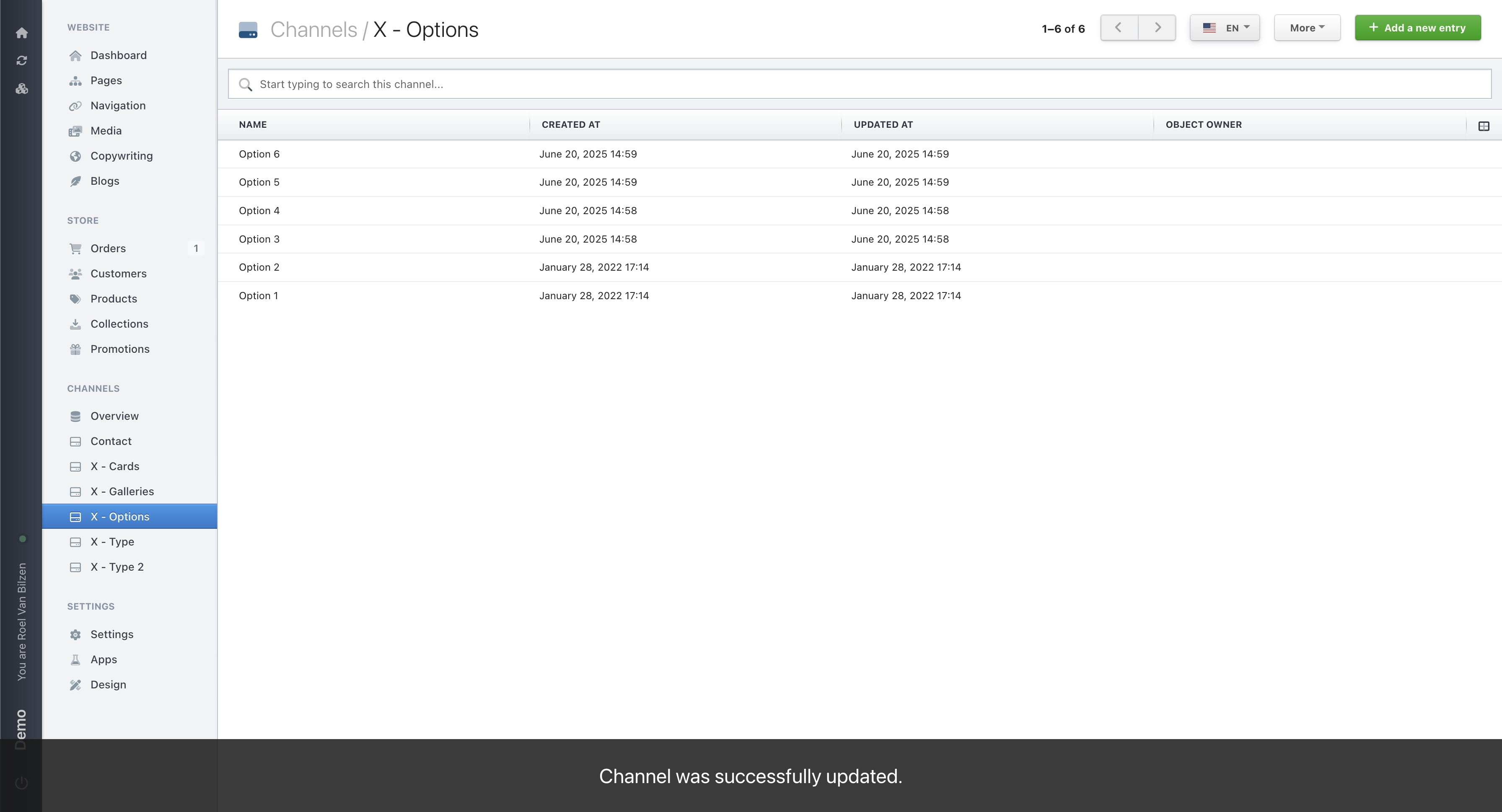 When a channel has fields that can be translated, it shows the dropdown in the channel.