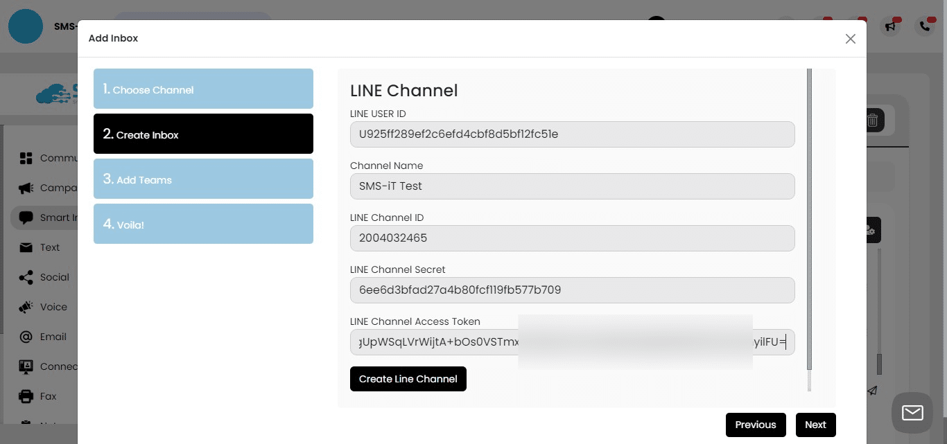 Paste into "Line Channel Access Token"