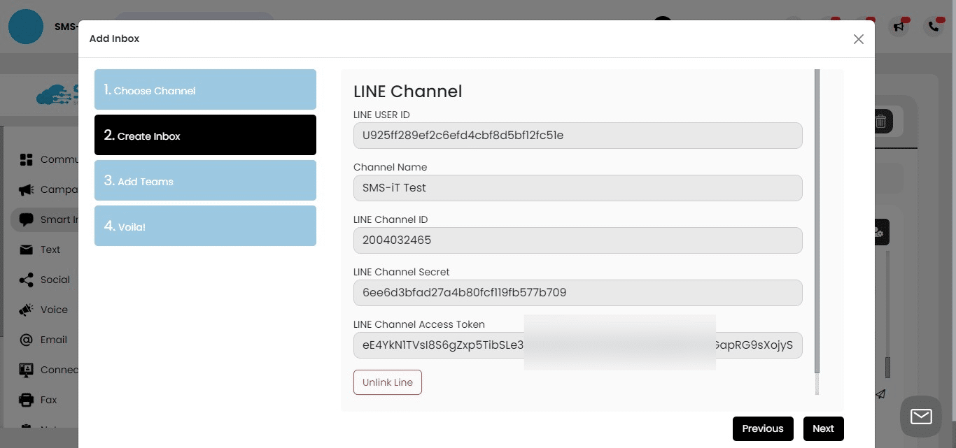 Line Channel created.