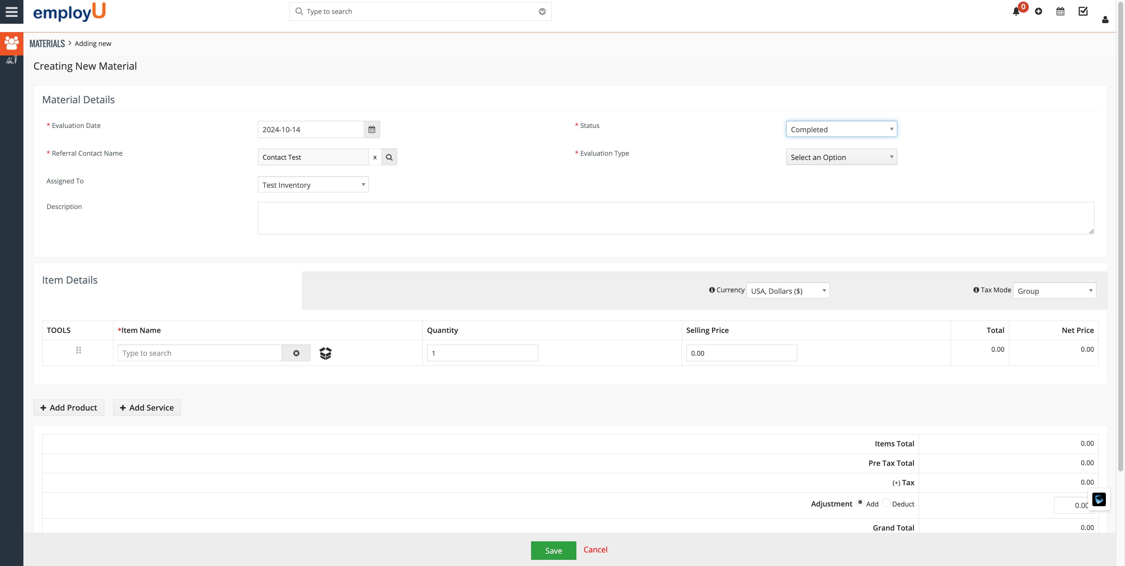 Navigate to the Evaluation Type.