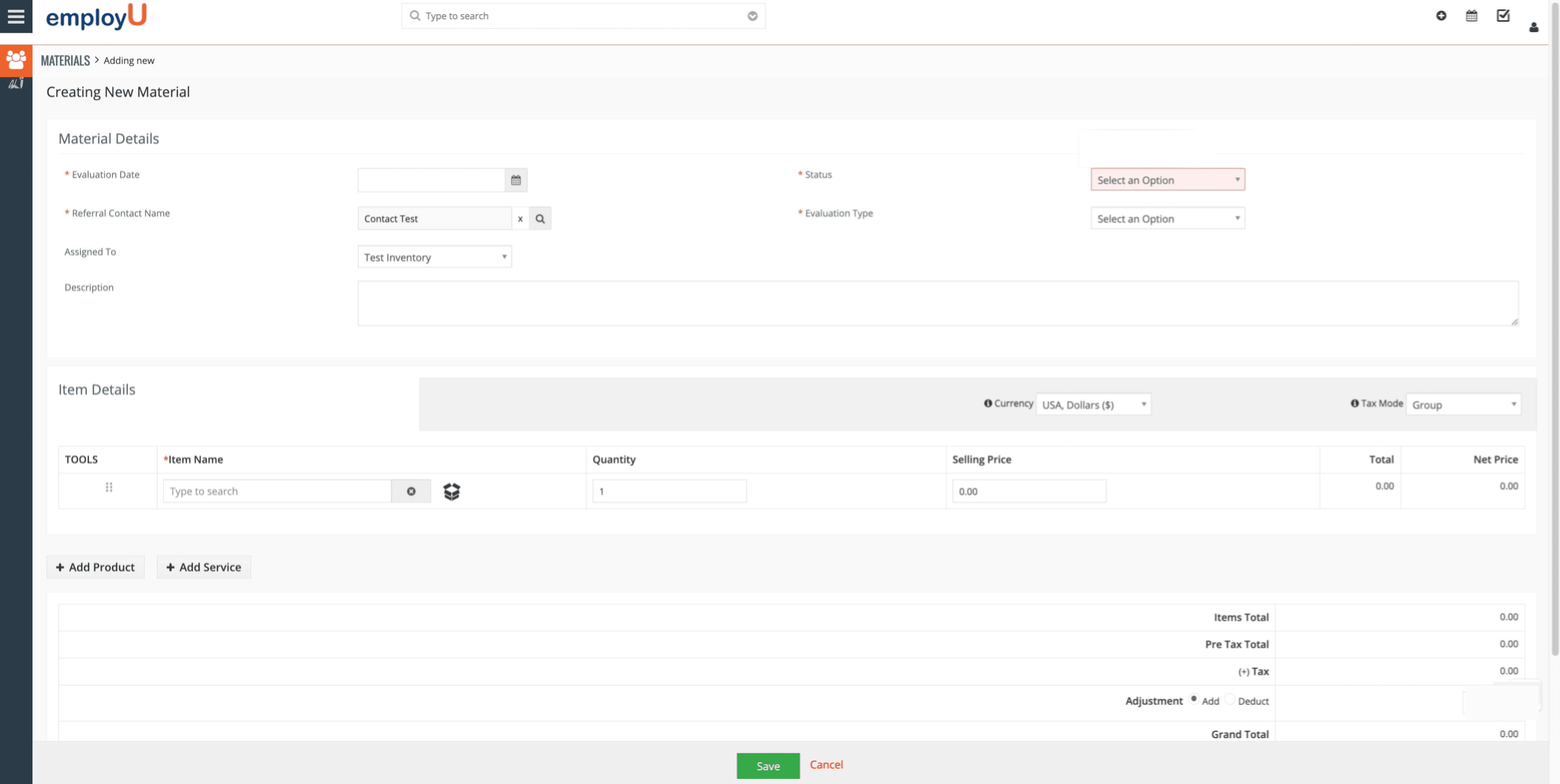 Find the evaluation date.