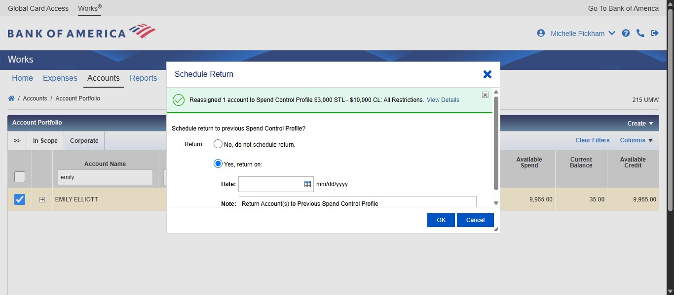 Select a date appropriate for the system to revert back to the permanent profile. If the increase is large, use the first day of the next billing cycle. Use your judgment based on when the user is planning on paying the invoice.