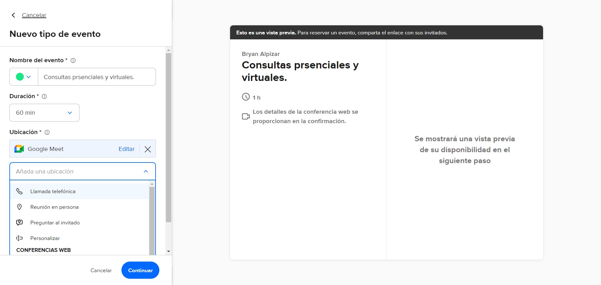 Ejemplo: Llamada telefónica. Cada selección cuenta con apartados adicionales para incluir o bien solicitar al cliente.